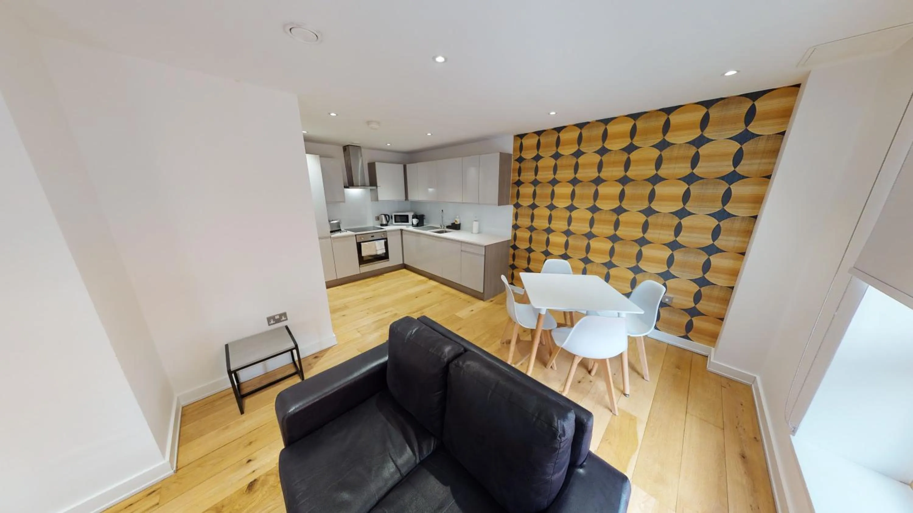 Dining area in Quay Apartments Manchester