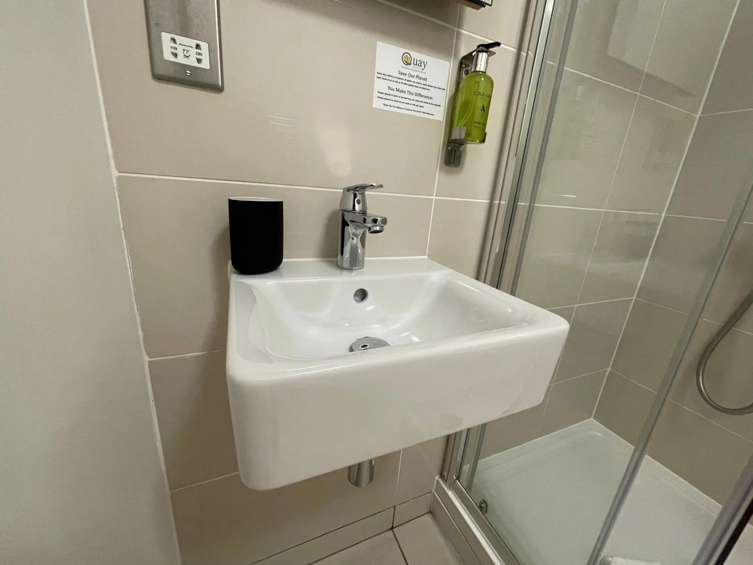 Shower in Quay Apartments Manchester