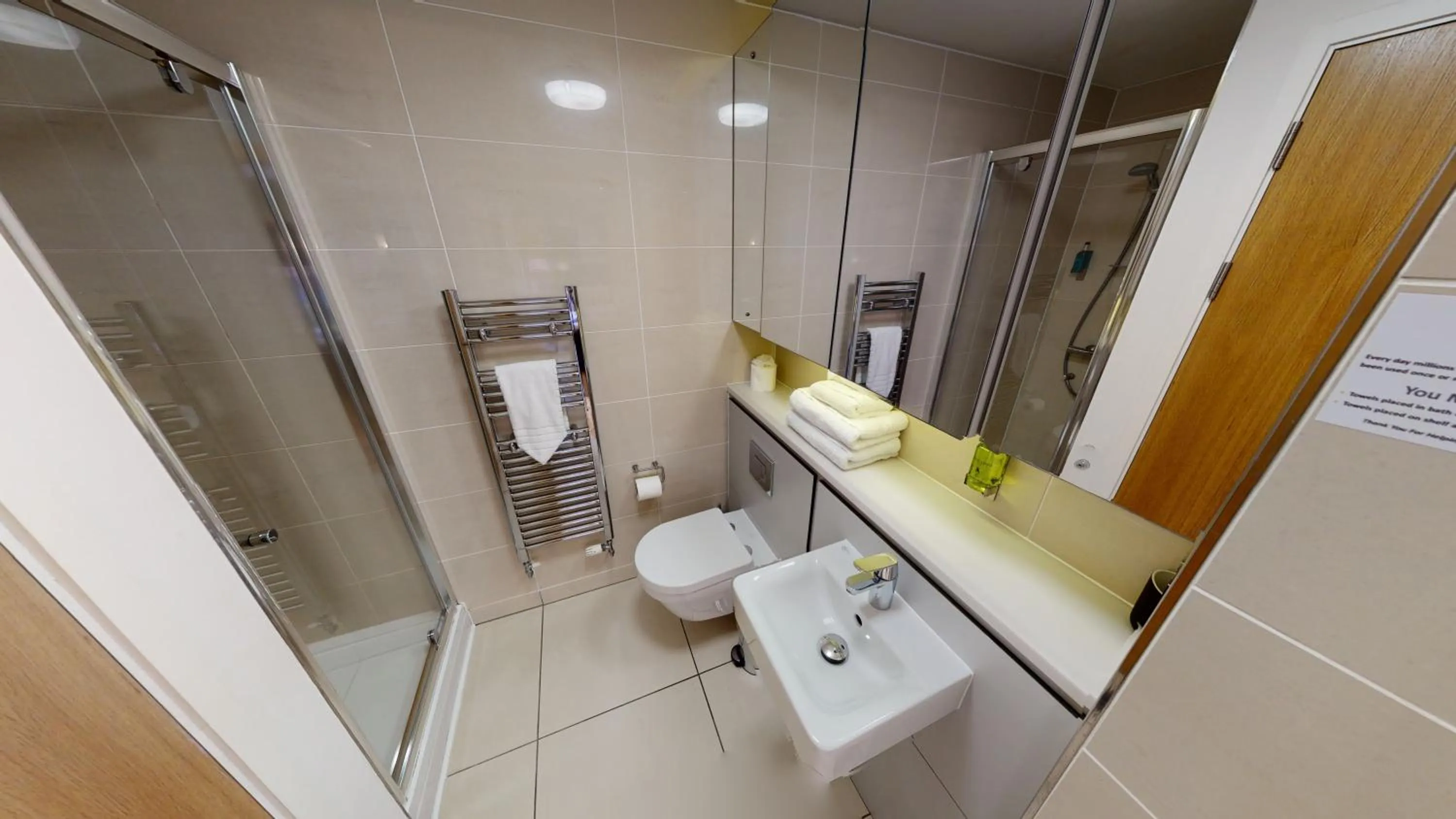 Shower in Quay Apartments Manchester