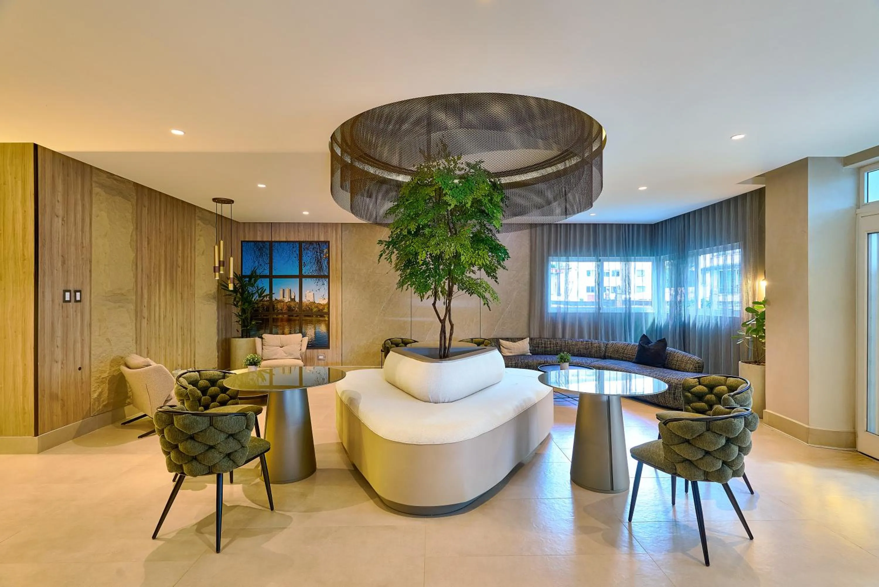 Seating area in Central Park Tower