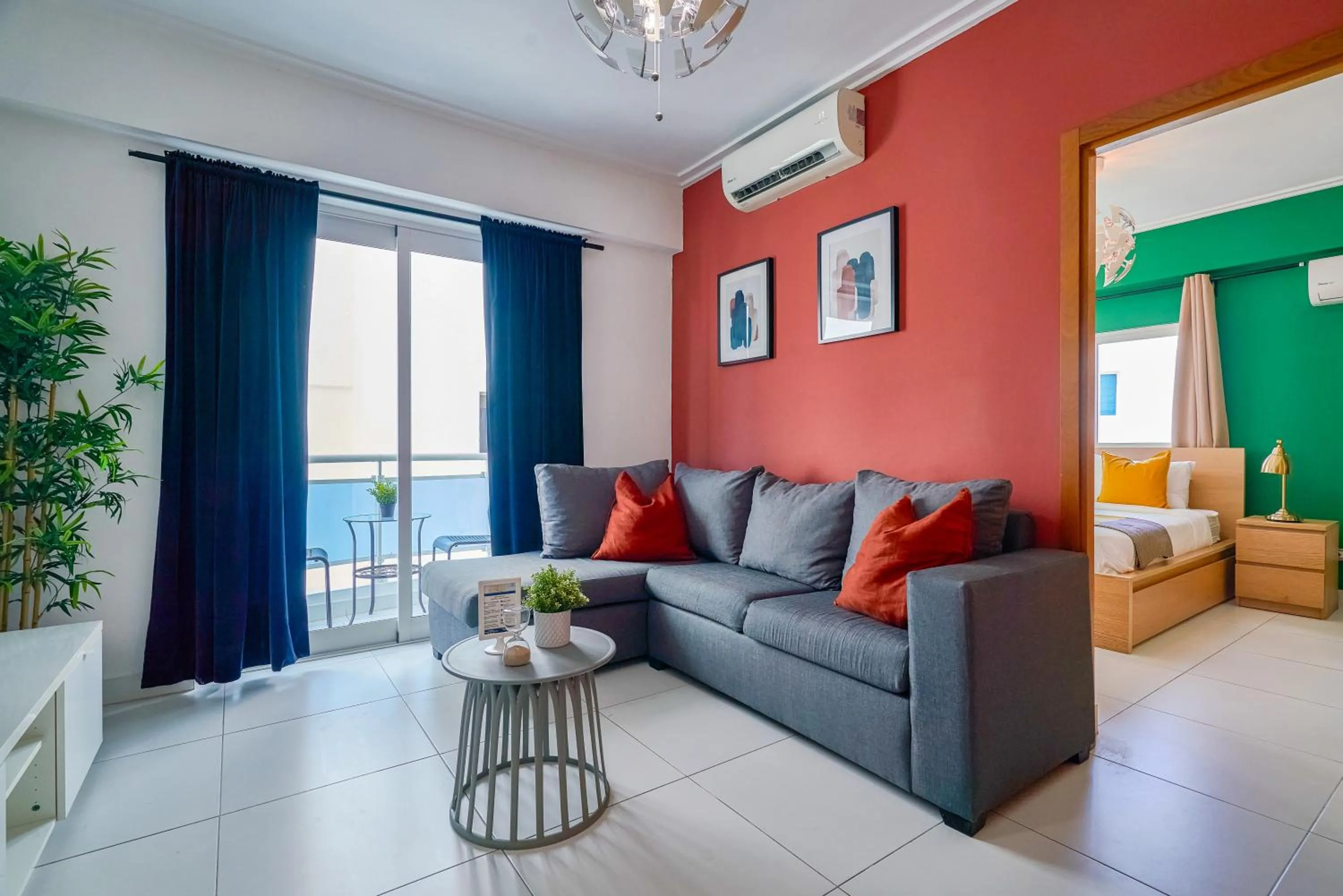 Living room in Central Park Tower