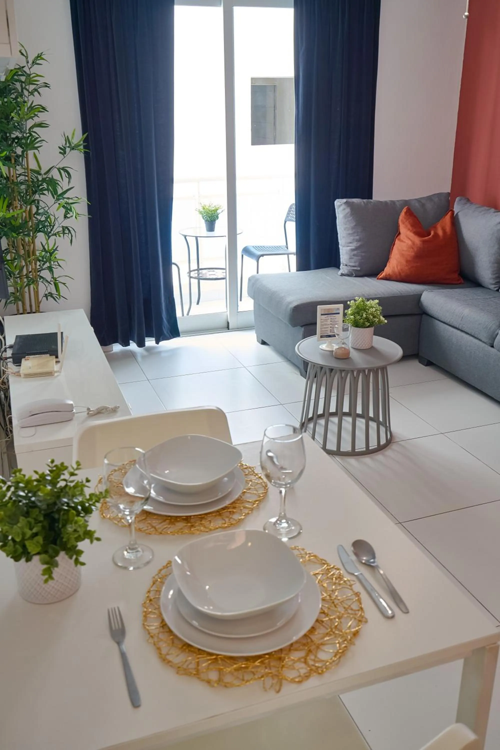 Living room in Central Park Tower