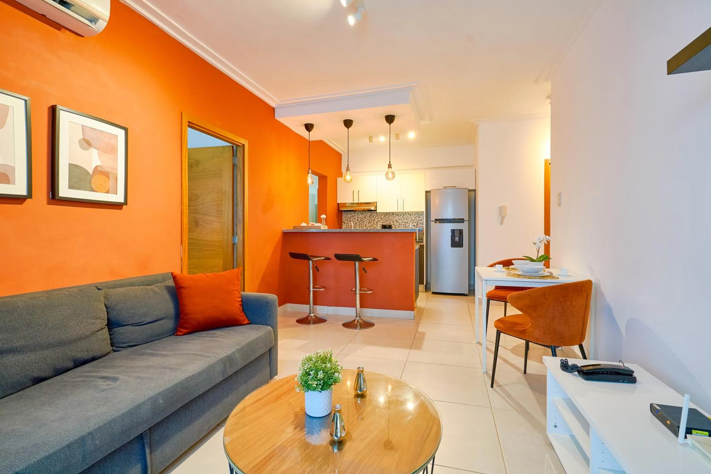 Living room in Central Park Tower