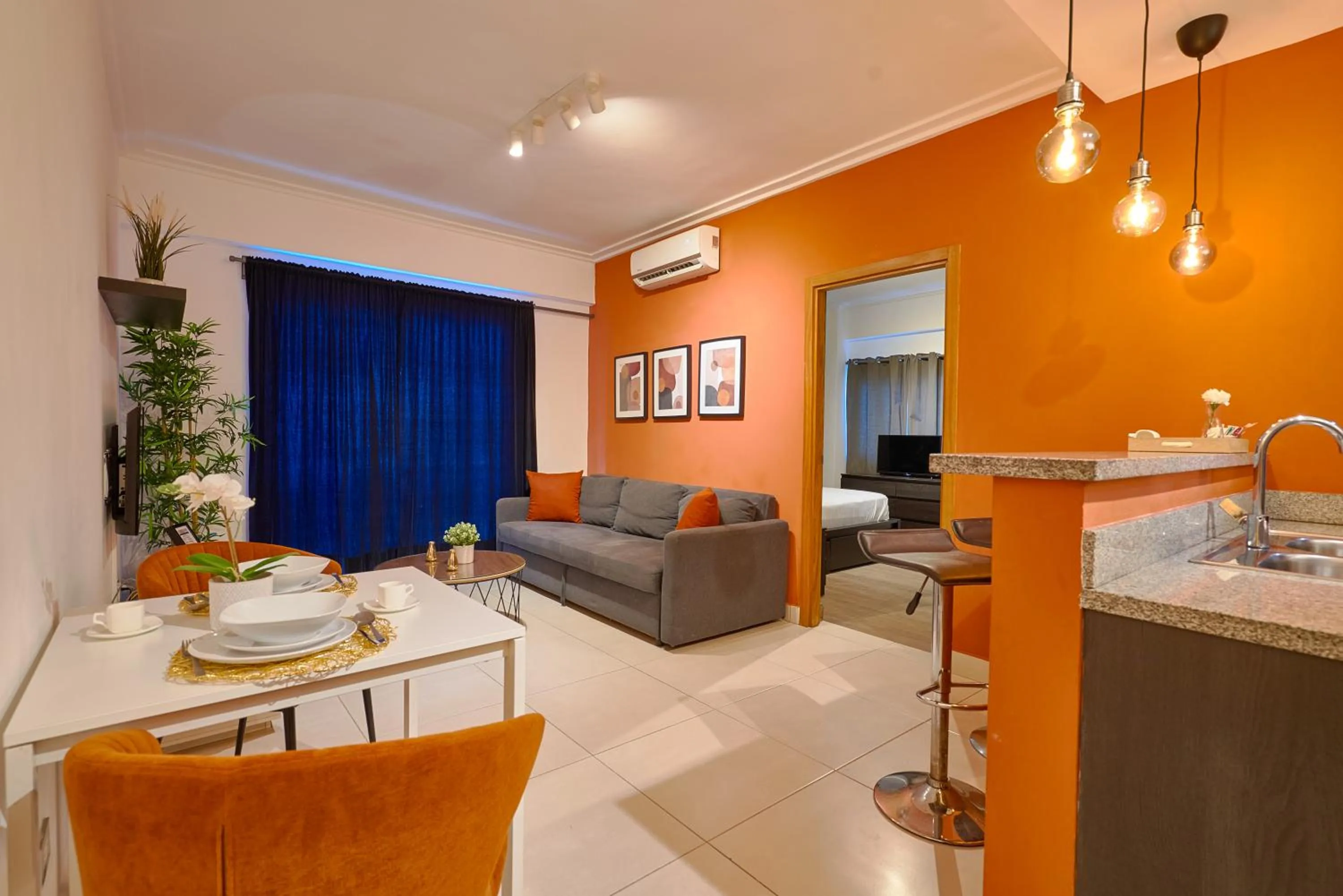 Living room in Central Park Tower