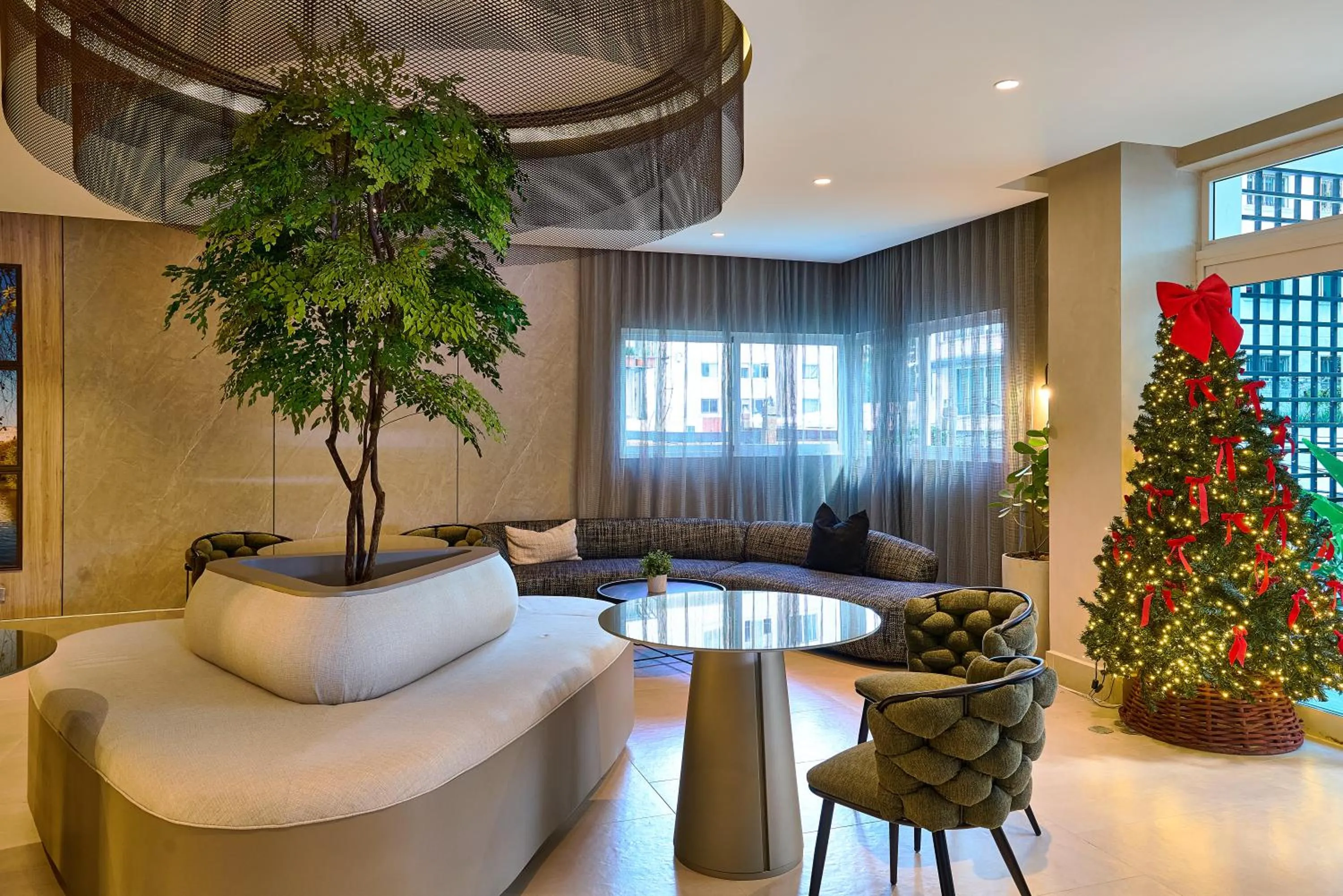 Seating area in Central Park Tower