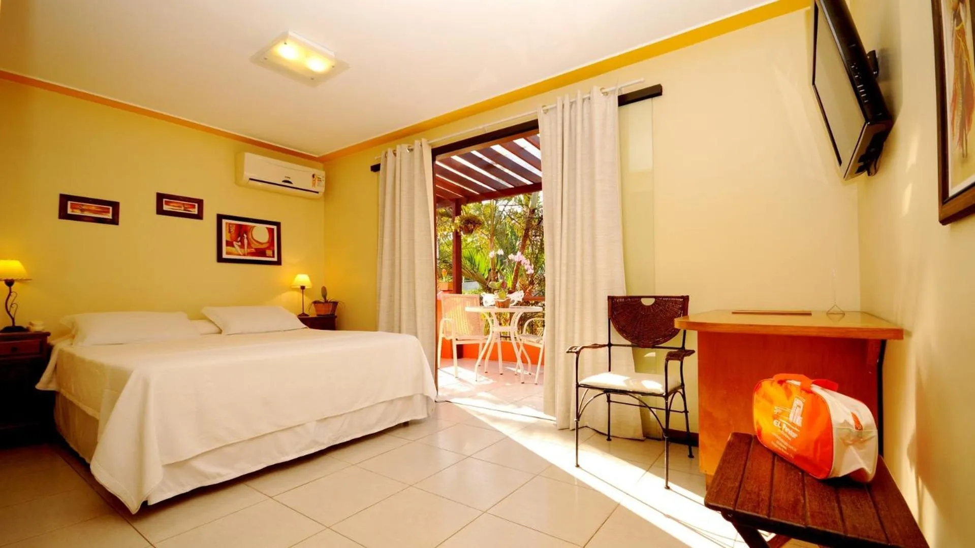 Bed in Pousada El Parador