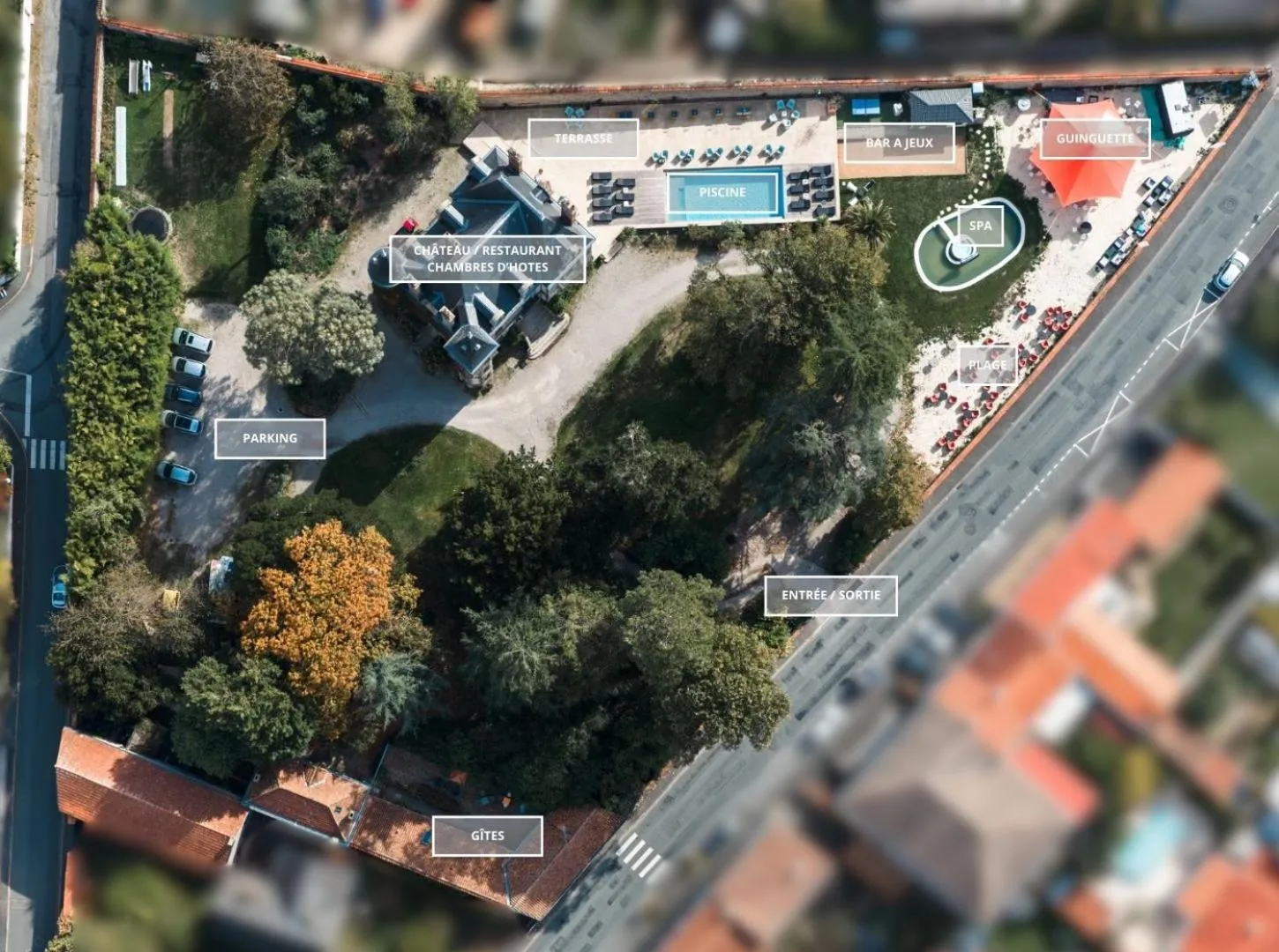 Bird's eye view in Le Château des Tourelles en Vendée