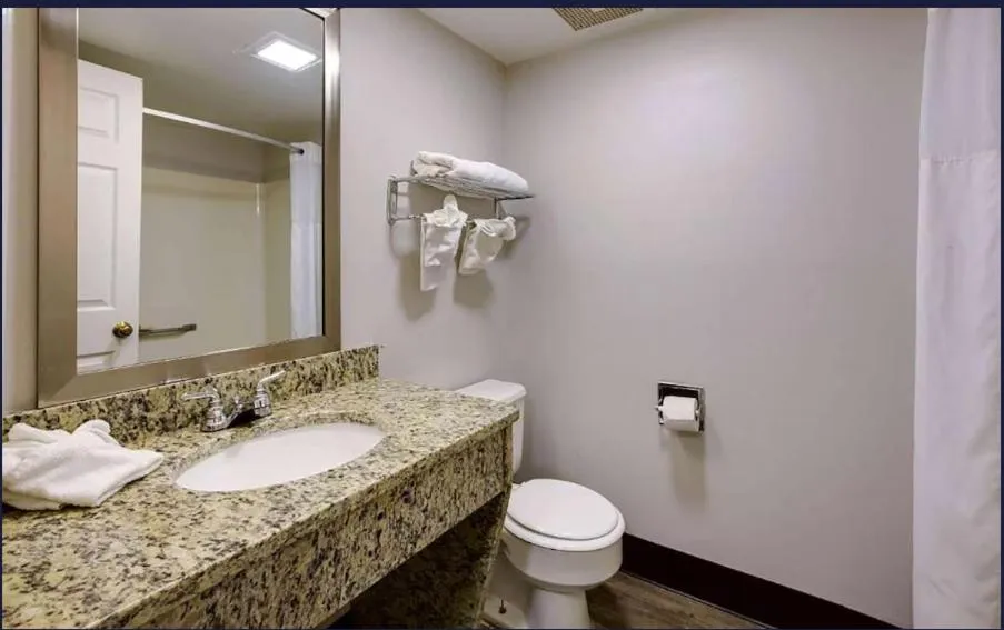 Toilet in Travelodge by Wyndham Canton-Livonia Area, MI