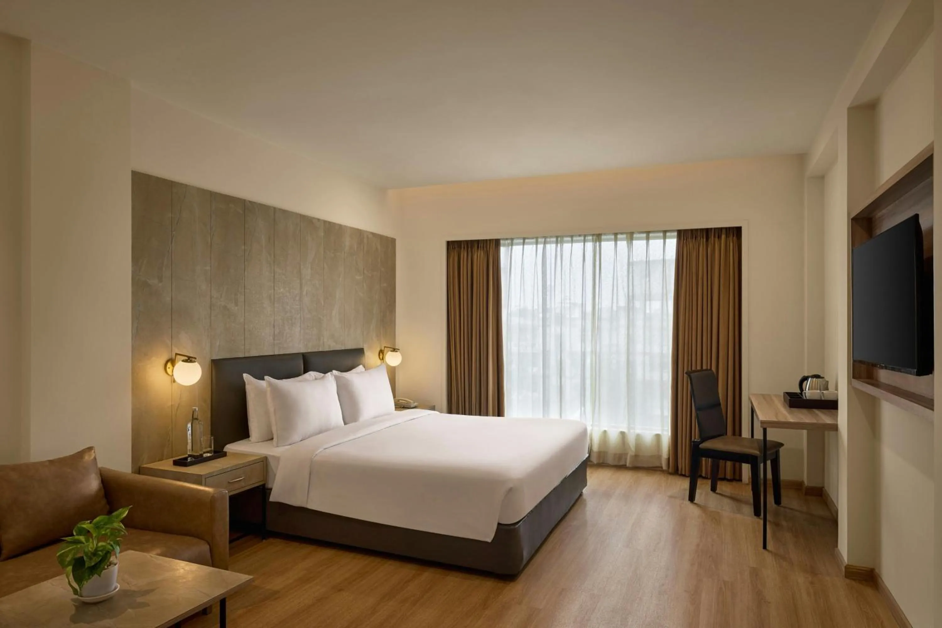 Photo of the whole room, Bed in The Fern Residency Ahmedabad, Subhash Bridge, Series by Marriott