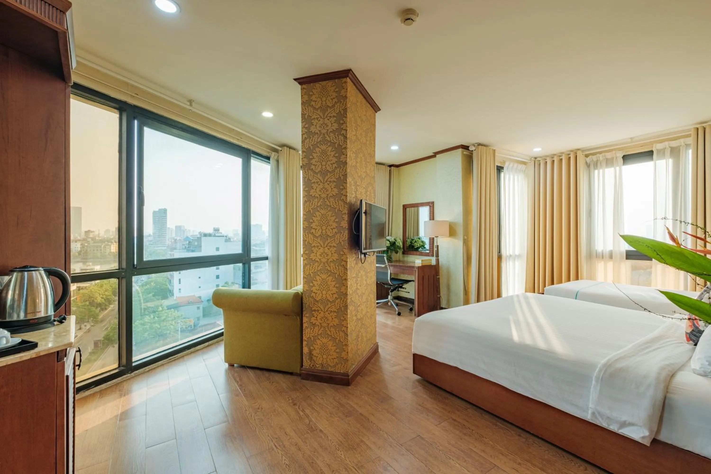 Bed in Sunset Westlake Hanoi Hotel