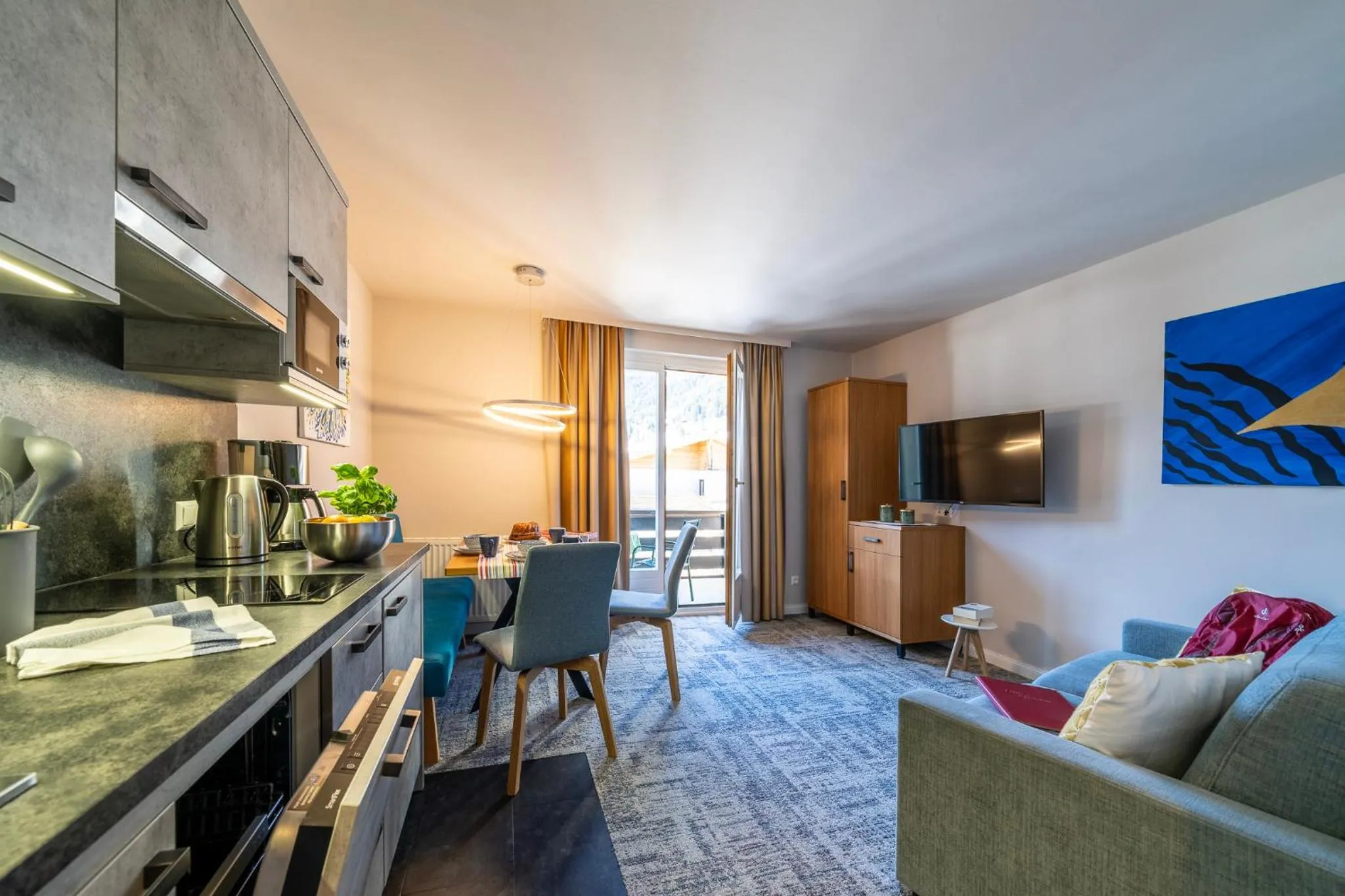 Living room in Gästehaus Schusser an der Therme, Frühstück, Doppelzimmer und Ferienwohnung