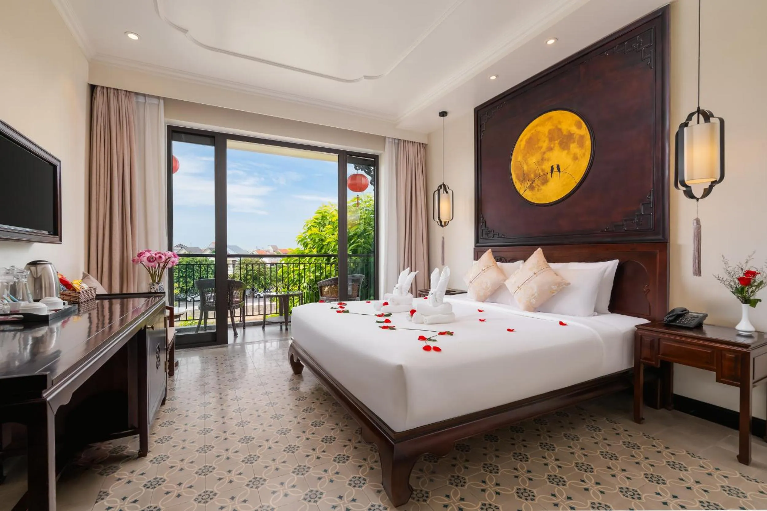 View (from property/room), Bed in Laluna Hoi An Riverside Hotel & Spa