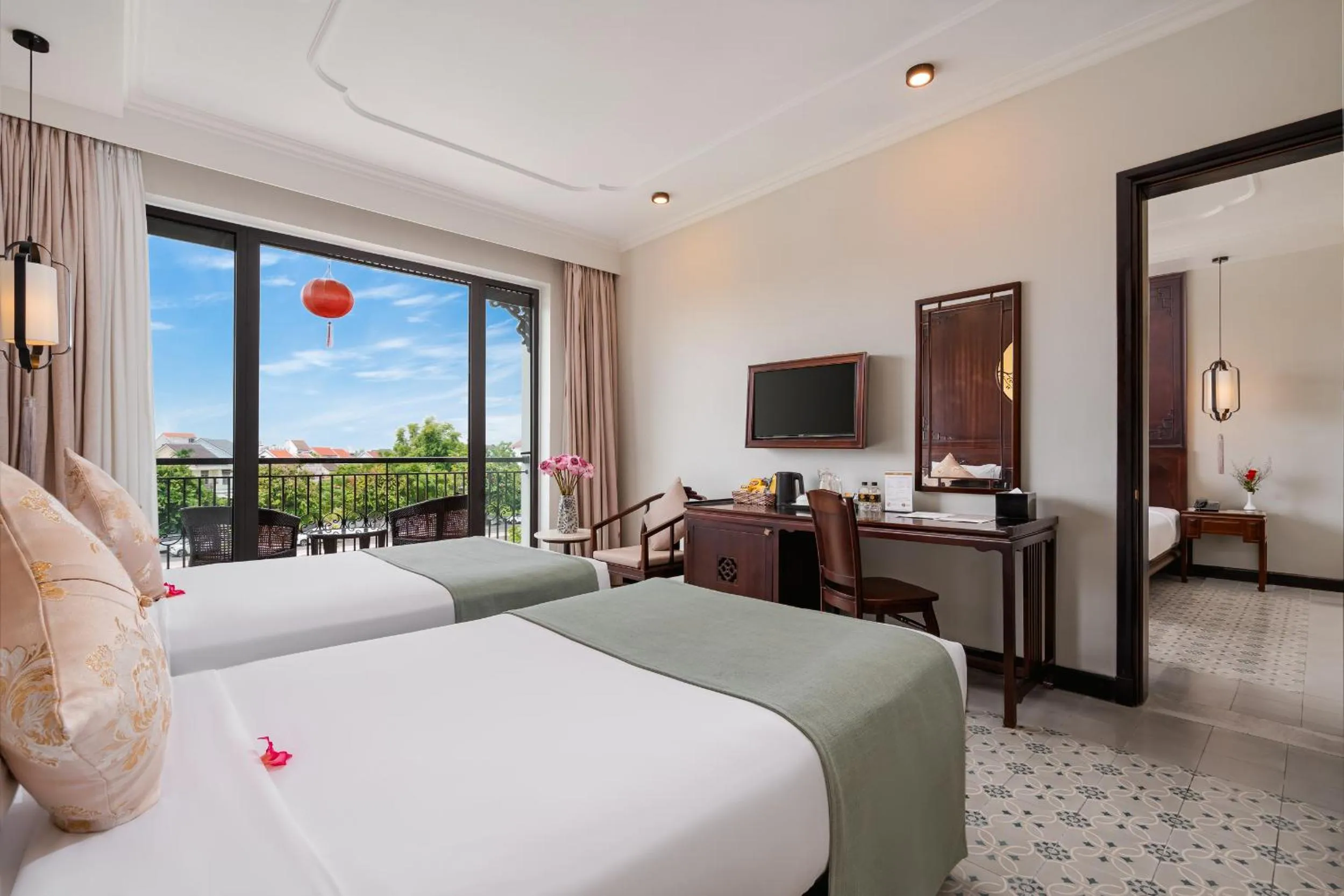 View (from property/room), Bed in Laluna Hoi An Riverside Hotel & Spa