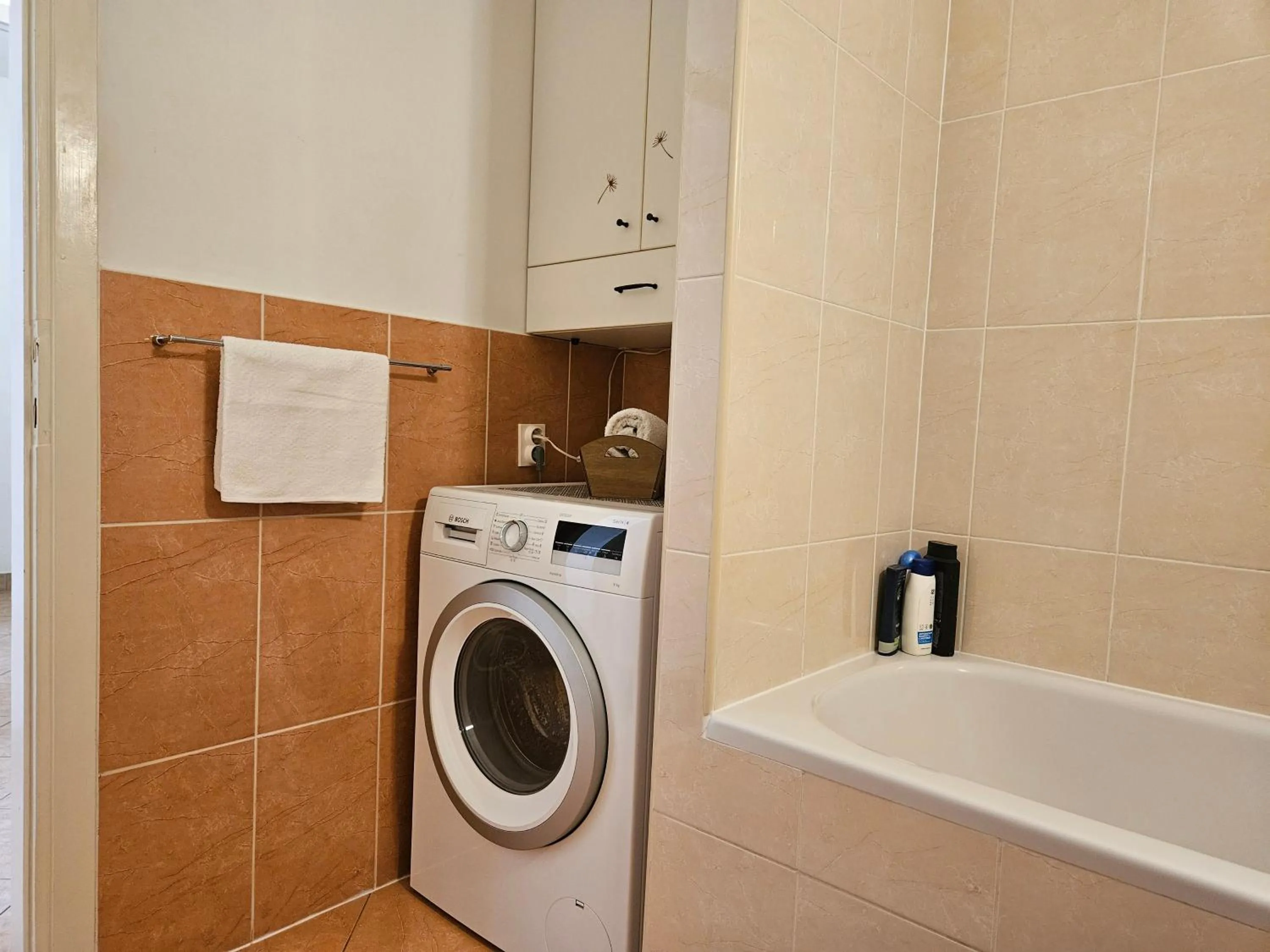washing machine in Apartment Romana with a spacious terrace