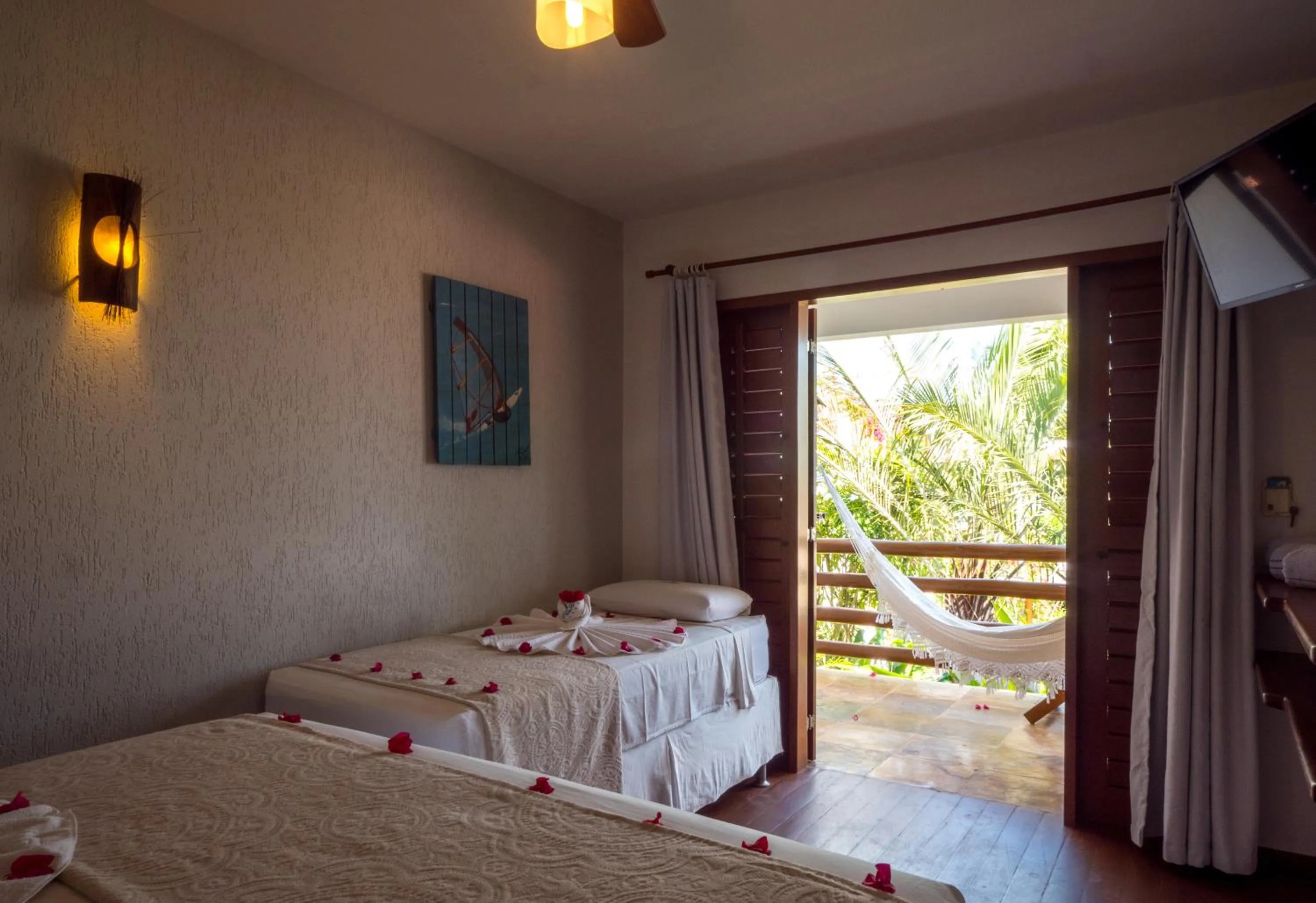 Bed in Pousada Windjeri