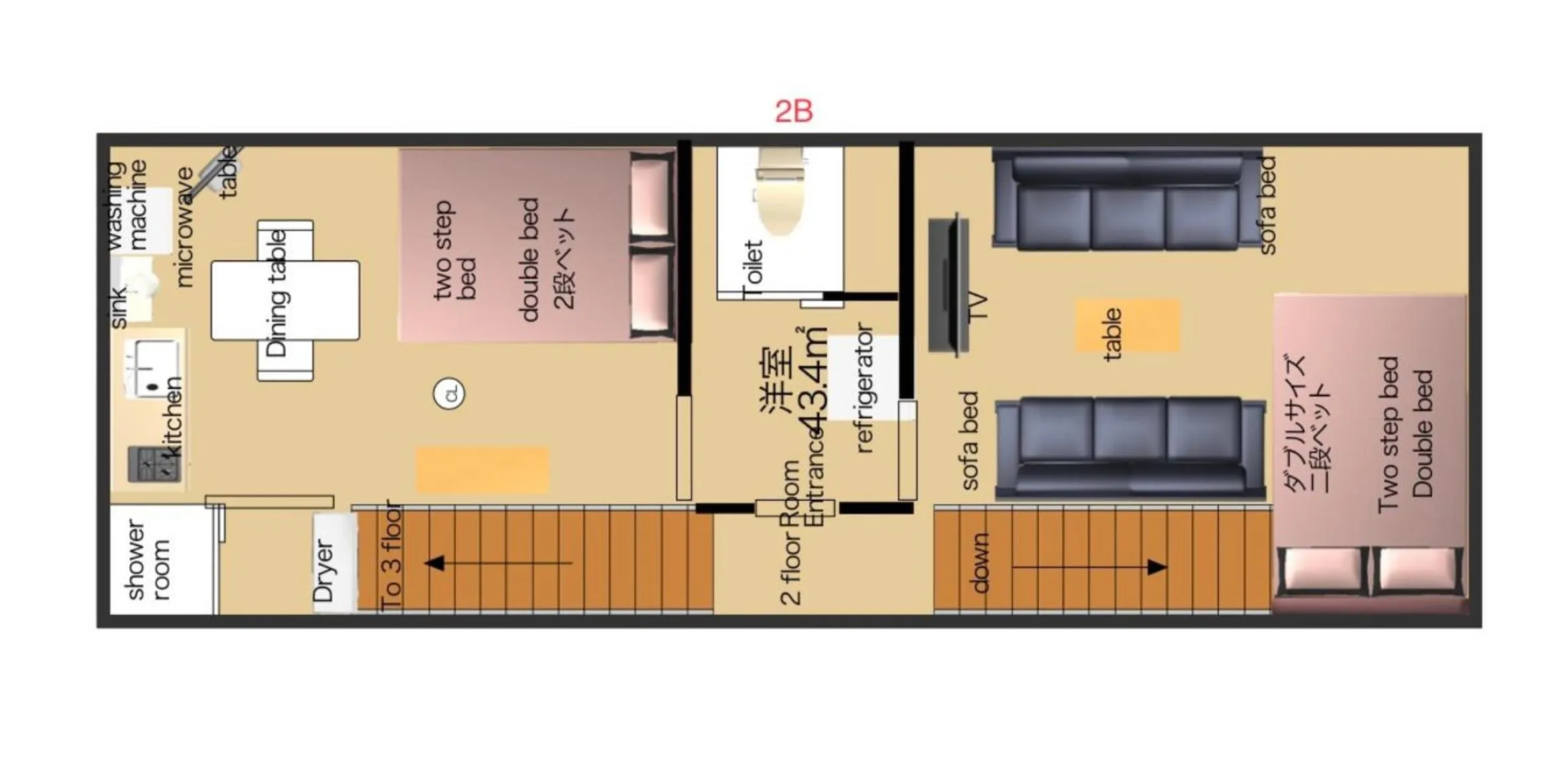 Floor plan in Hotel Orange House