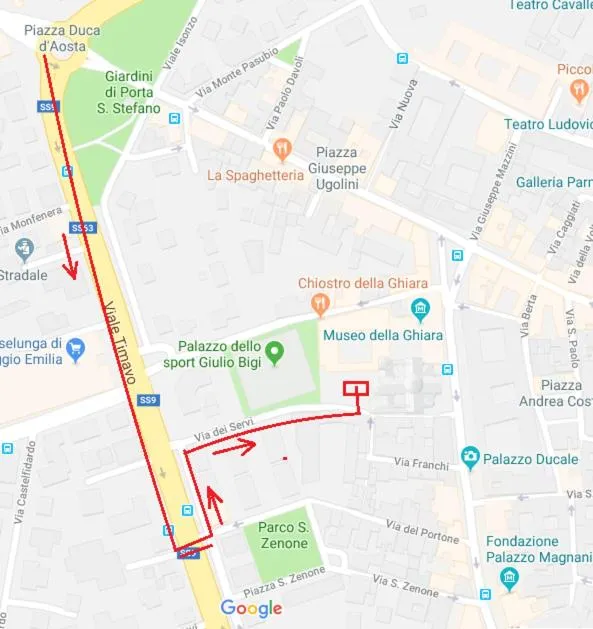 Street view in Student's Hostel Della Ghiara