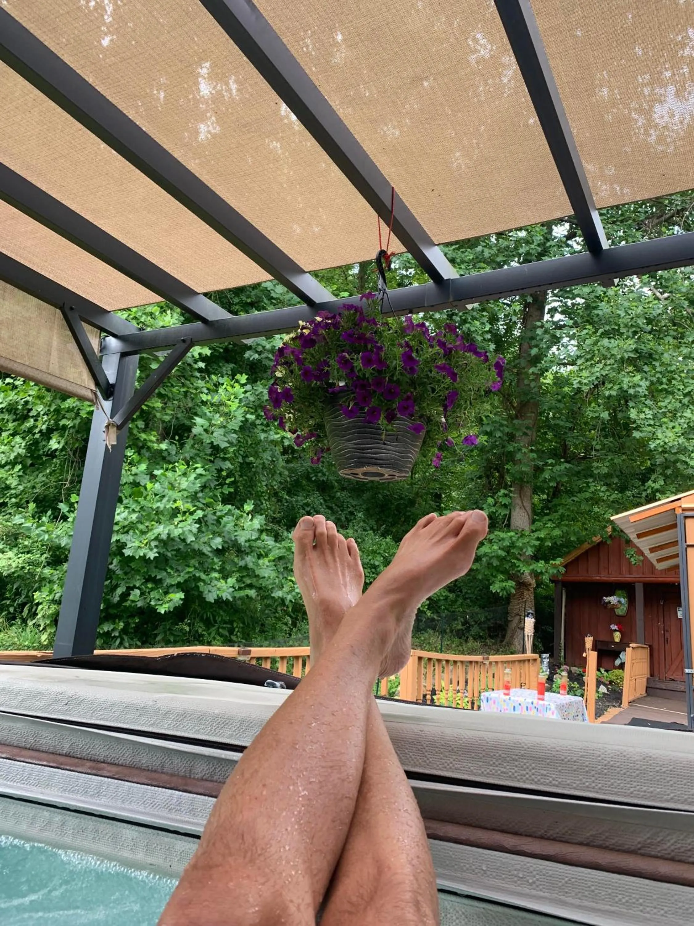 Hot Tub in Log Cabin in the Field
