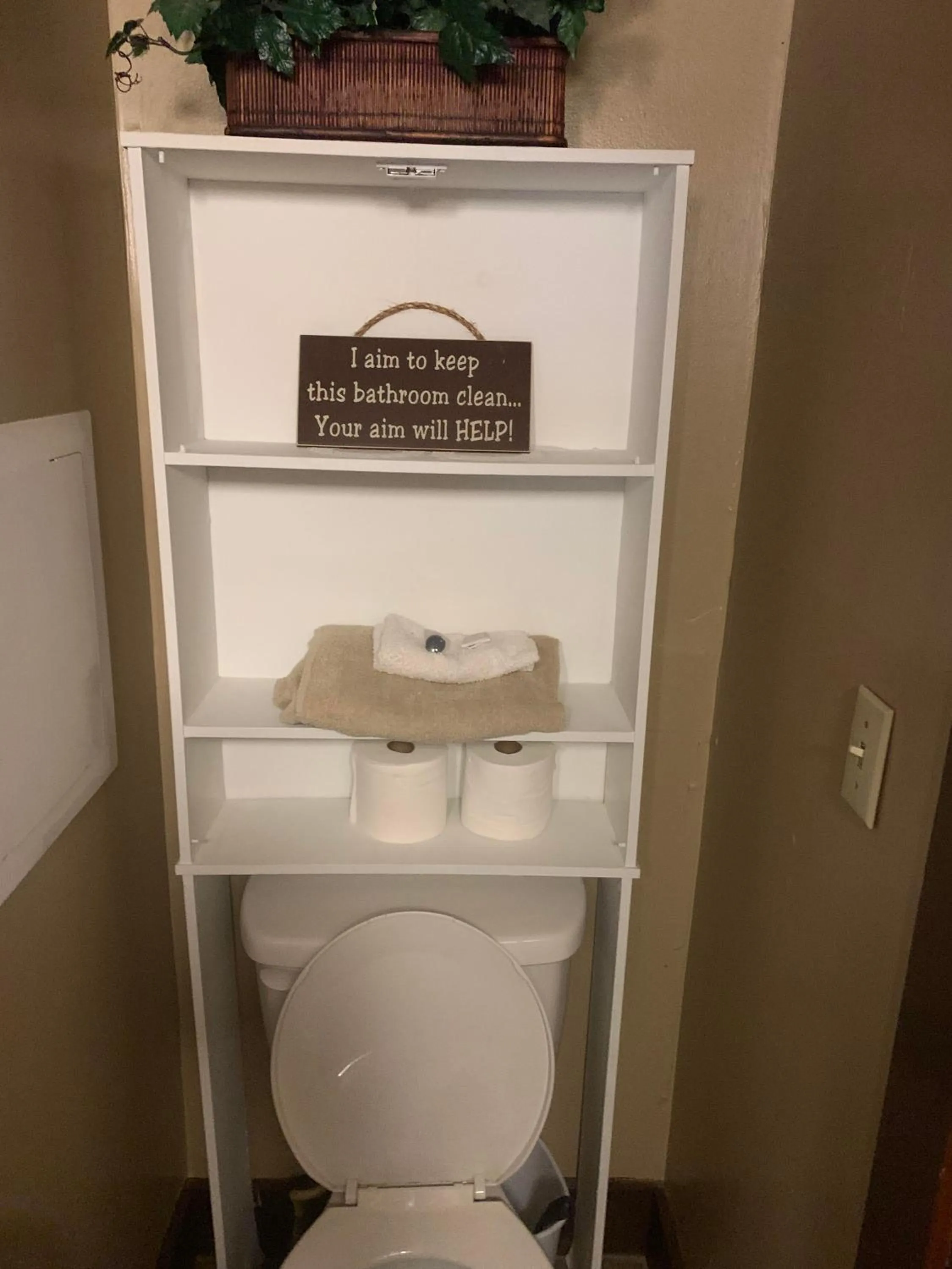 Bathroom in Log Cabin in the Field