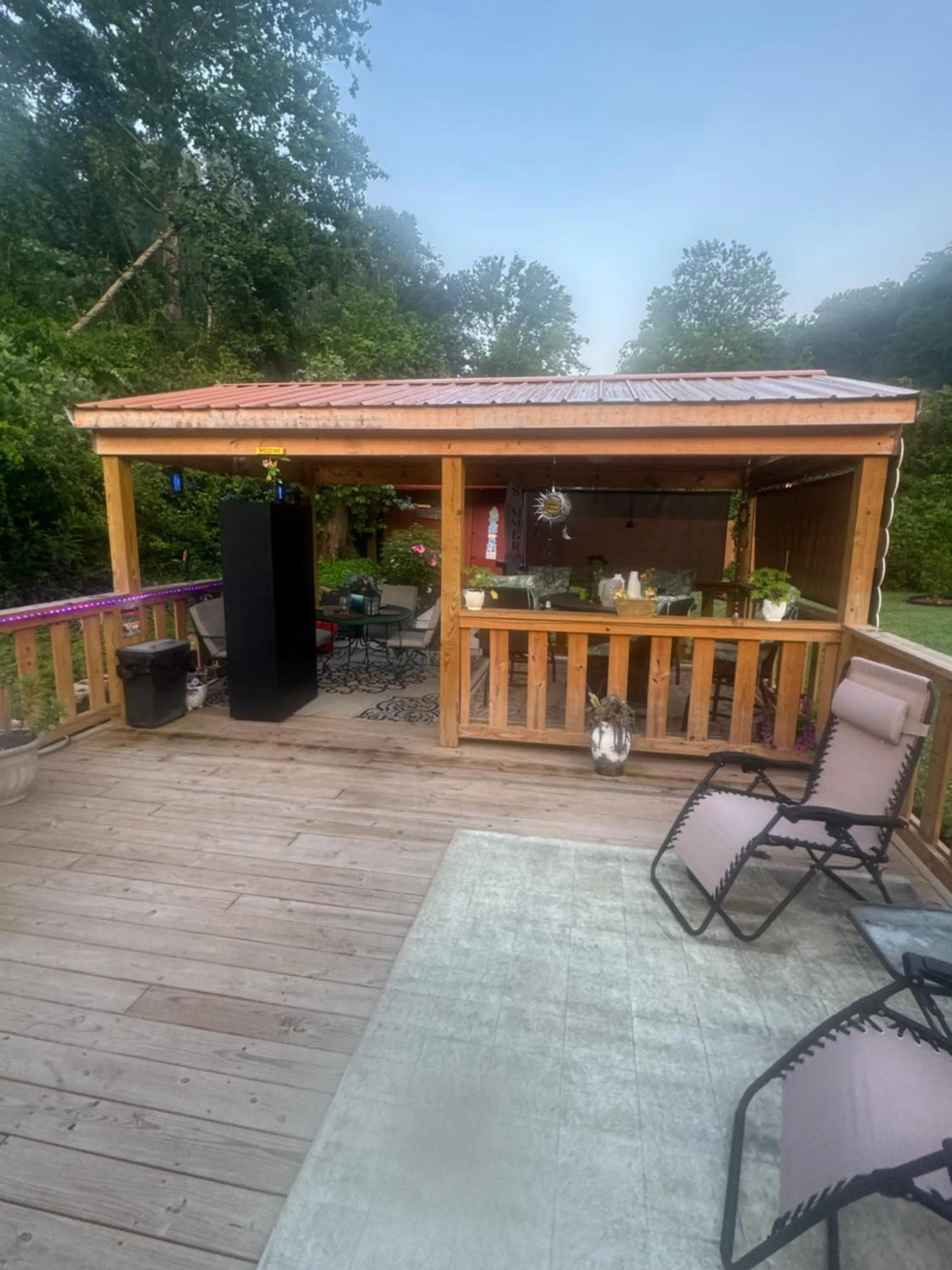 Patio in Log Cabin in the Field