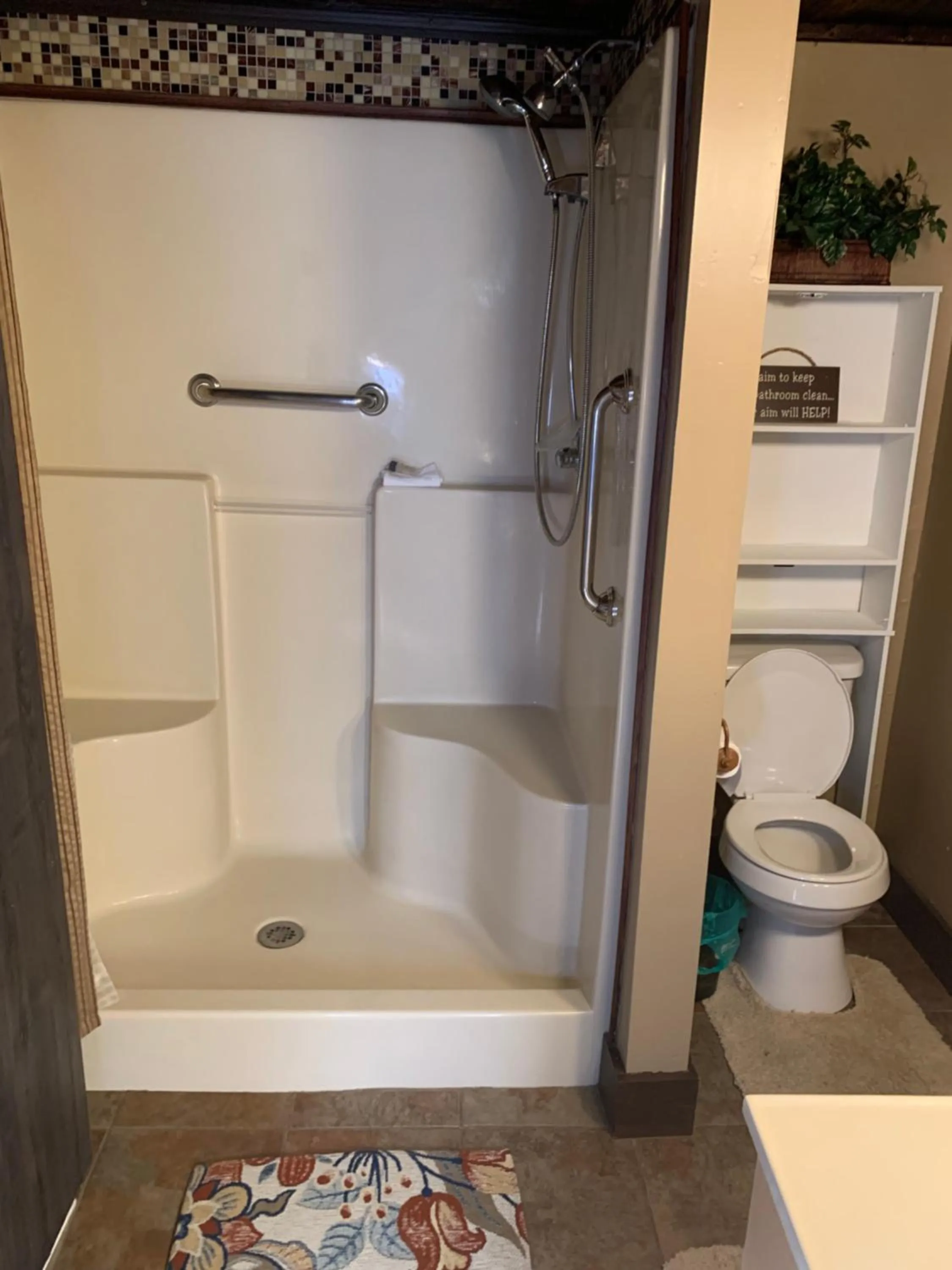 Shower in Log Cabin in the Field