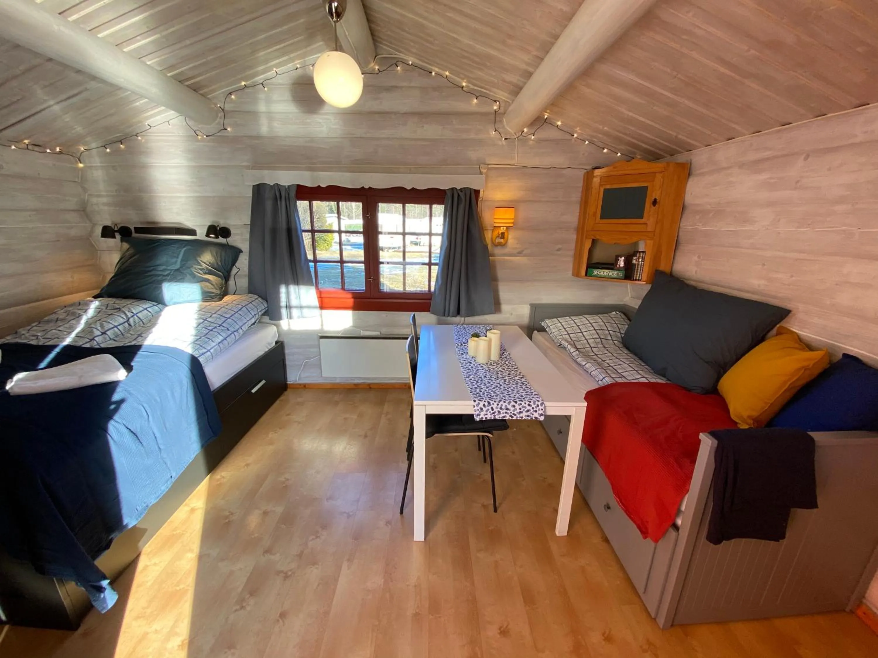 Living room, Bed in Sandviken Camping