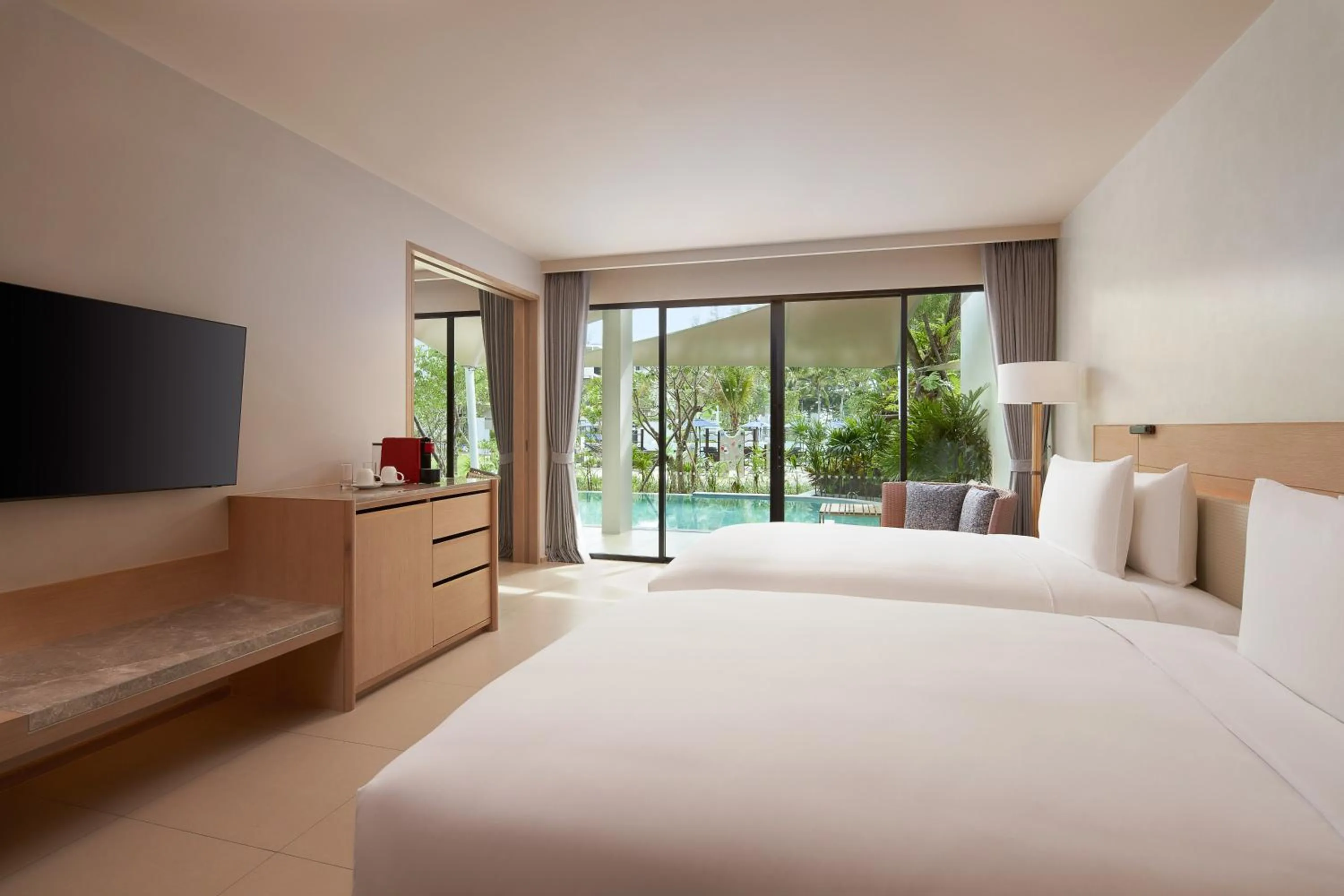Property building, Bed in Le Meridien Phuket Mai Khao Beach Resort