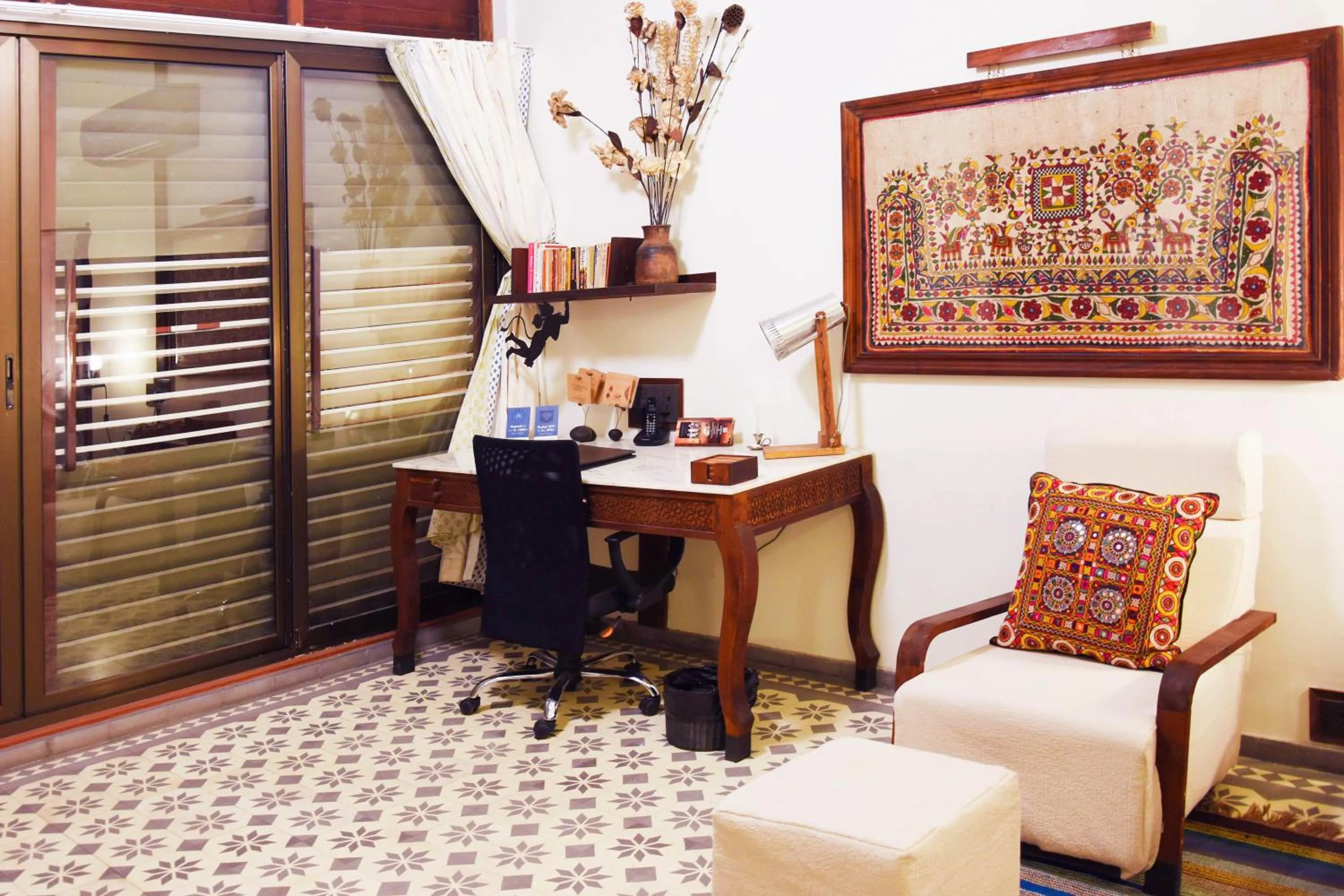Living room in The House of MG-A Heritage Hotel, Ahmedabad