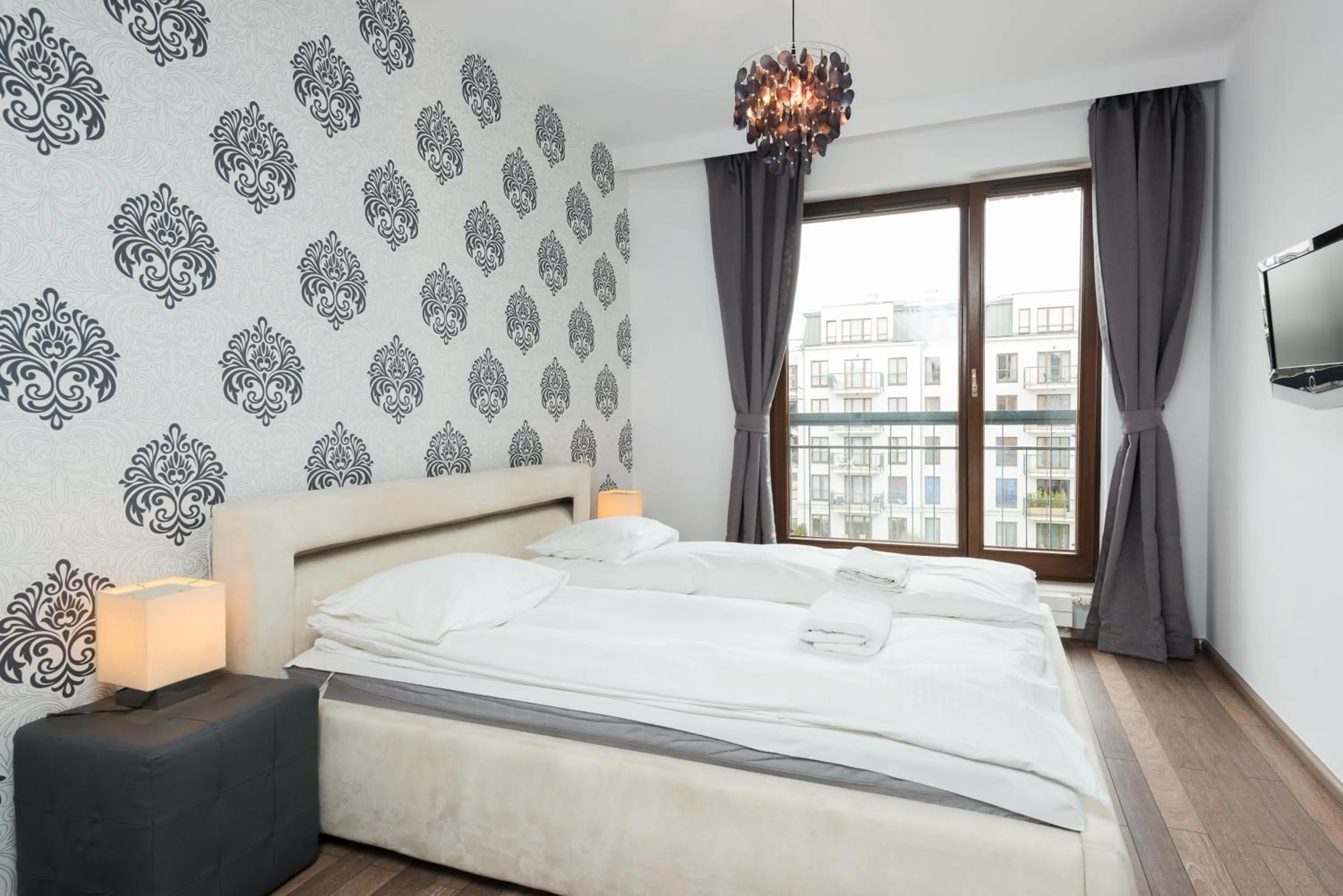 Bedroom, Bed in Apartamenty Apartinfo Szafarnia