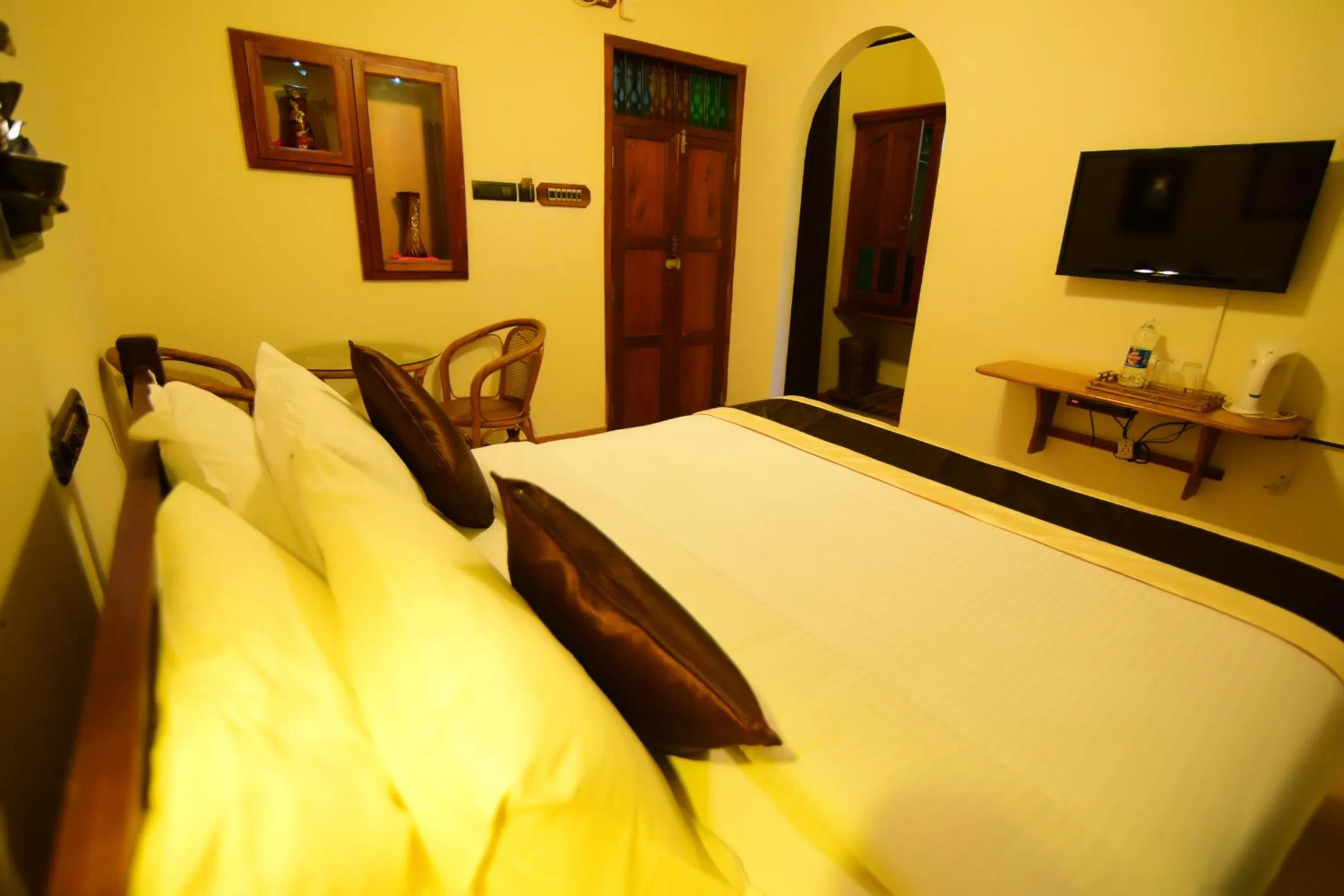 Bed in Kovalam Beach Hotel