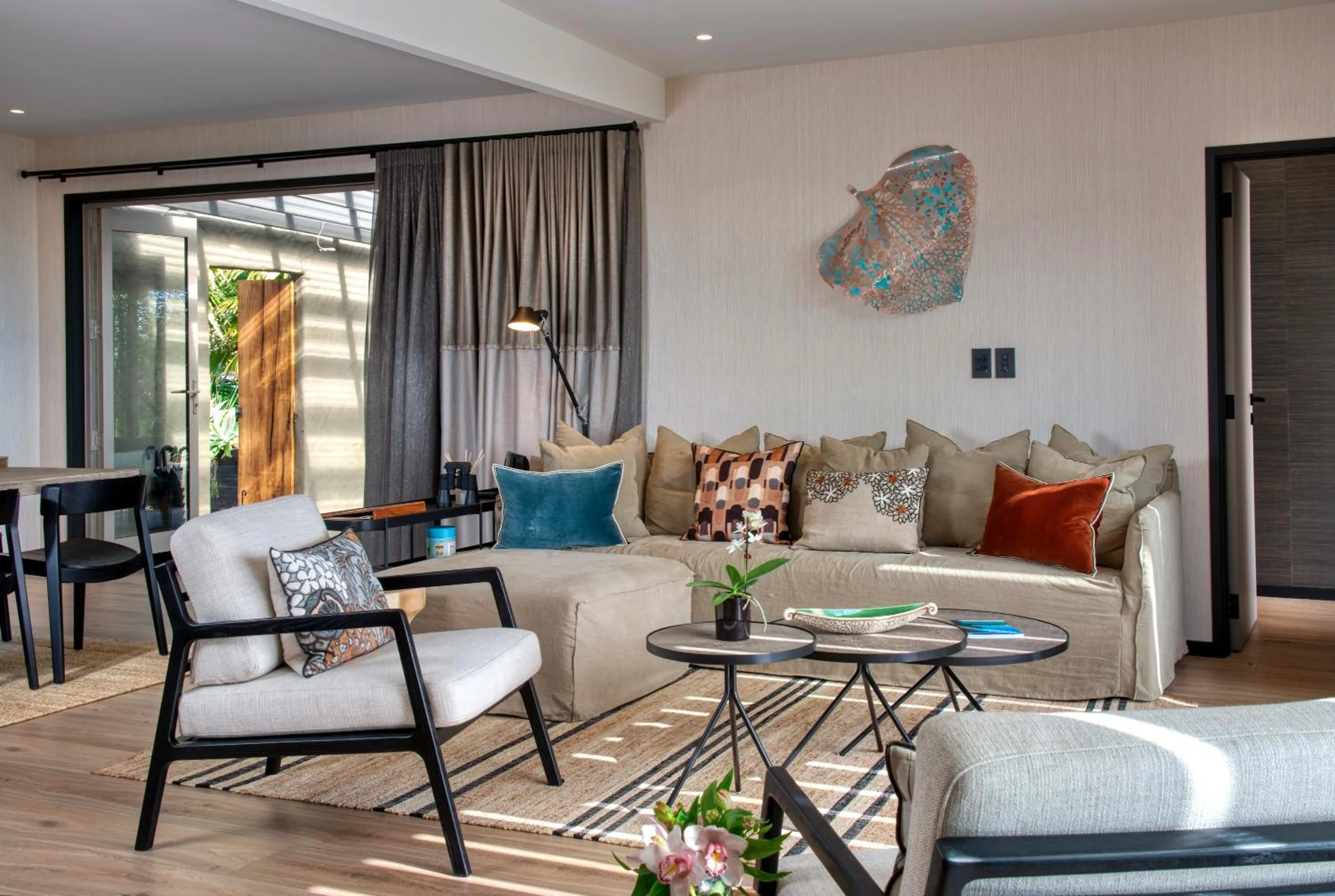 Seating area in Delamore Lodge