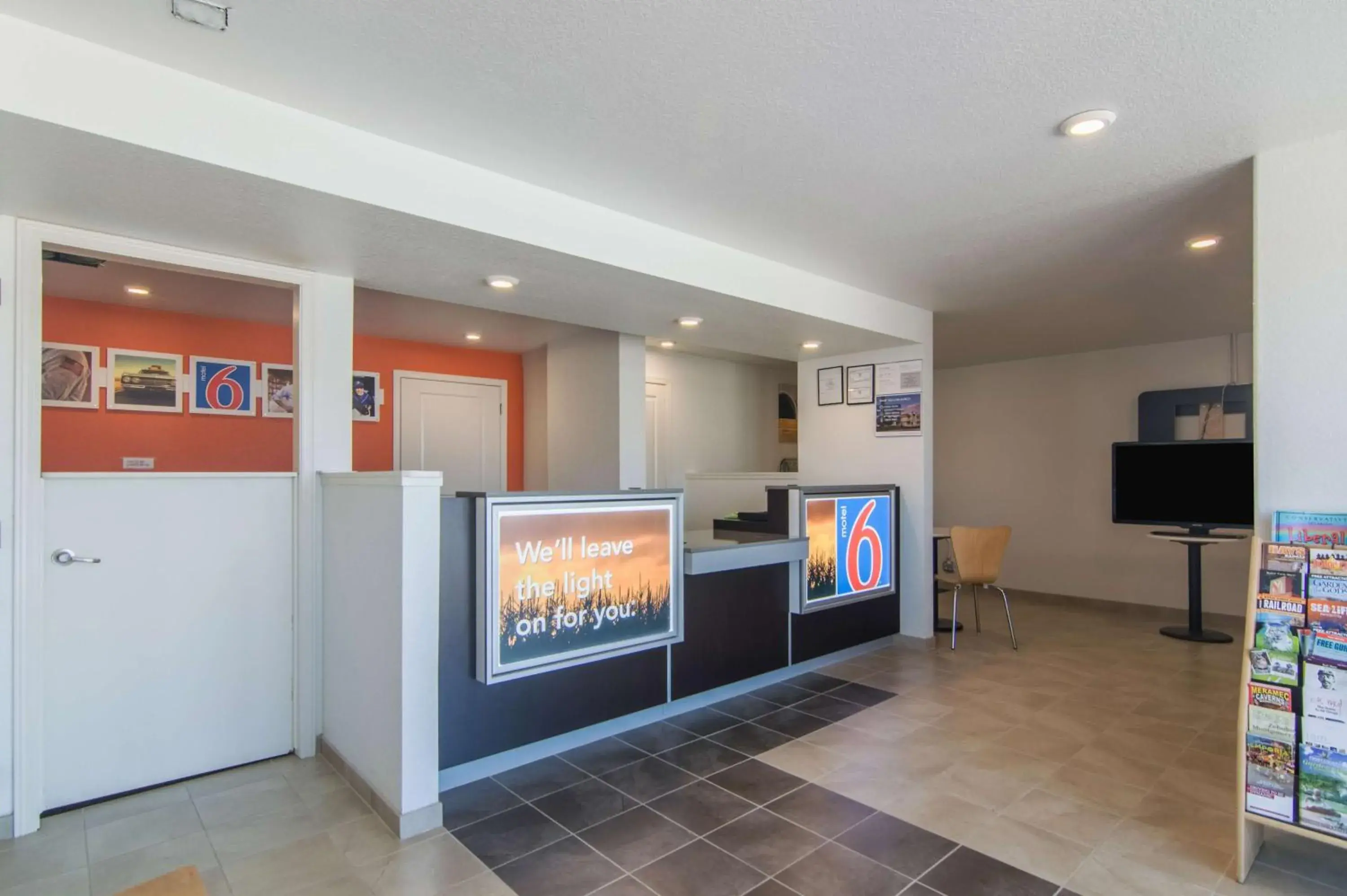 Lobby or reception in Motel 6-Liberal, KS Lobby or reception in Motel 6-Liberal, KS