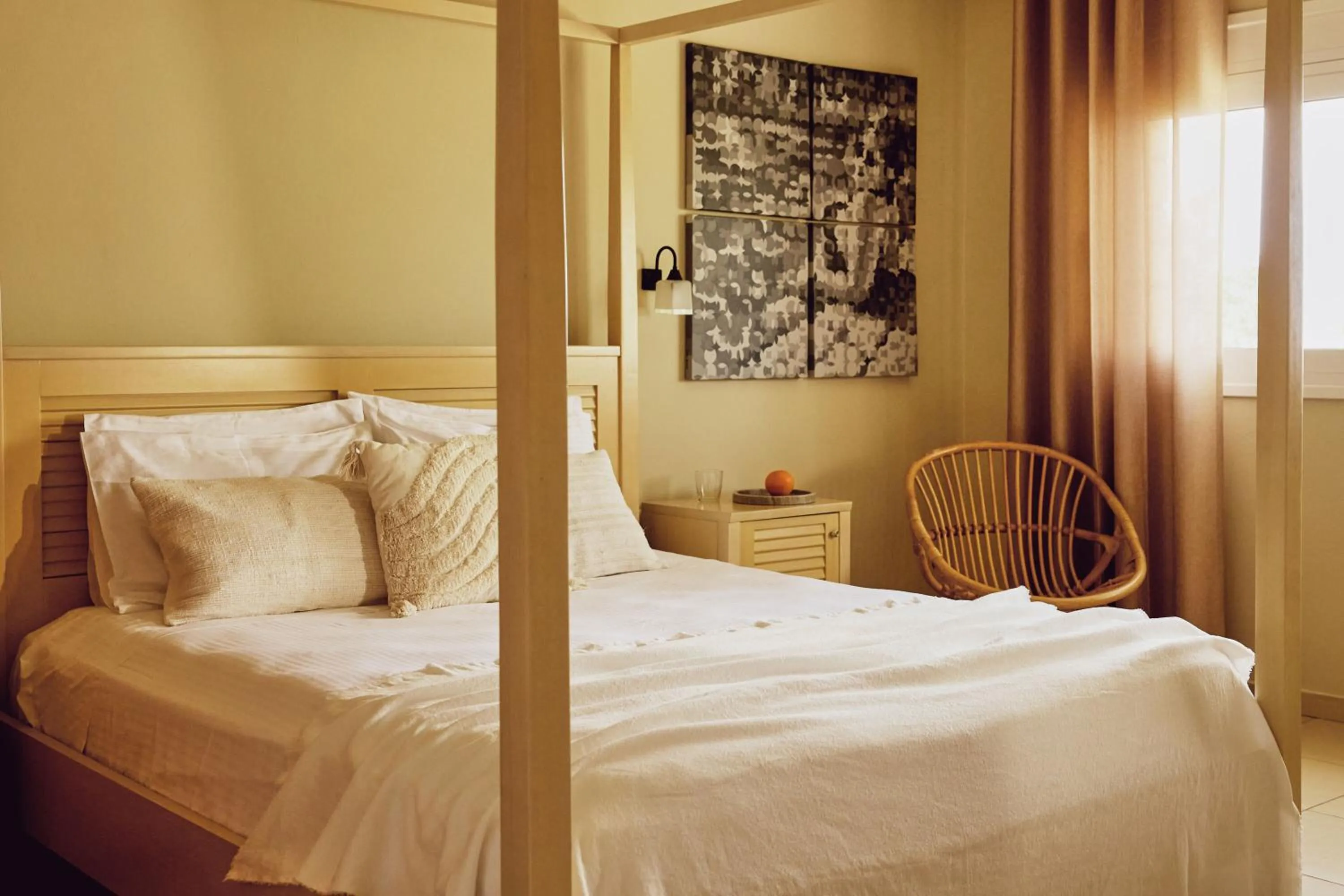 Bed in Agali Hotel Paxos