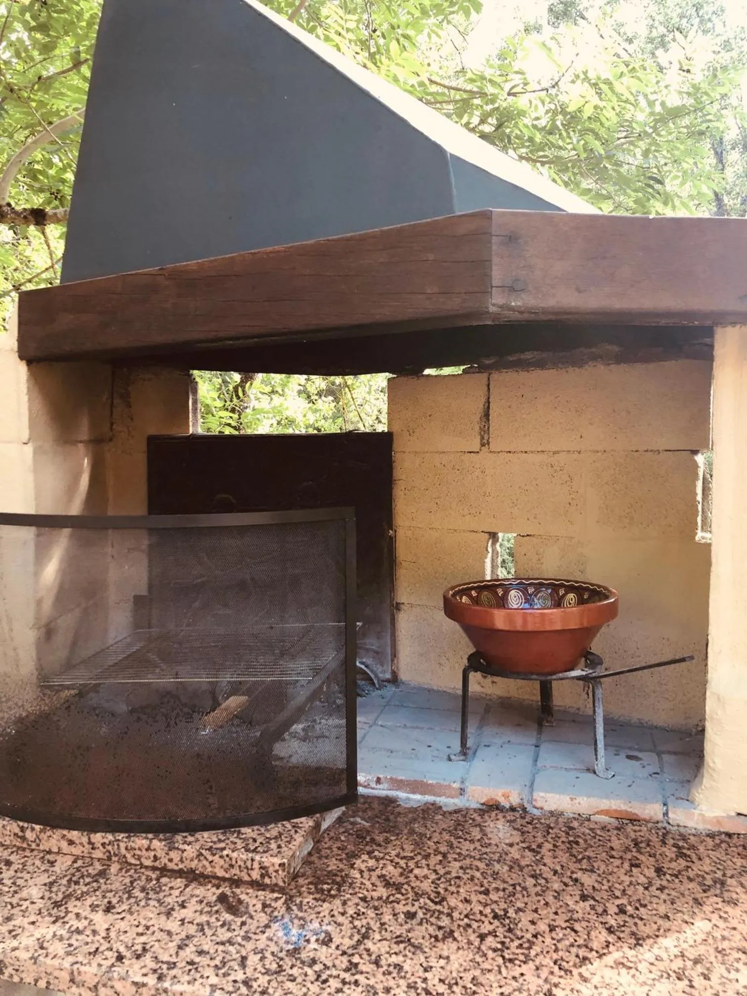 BBQ facilities in Hôtel Le Moulin D'Olt