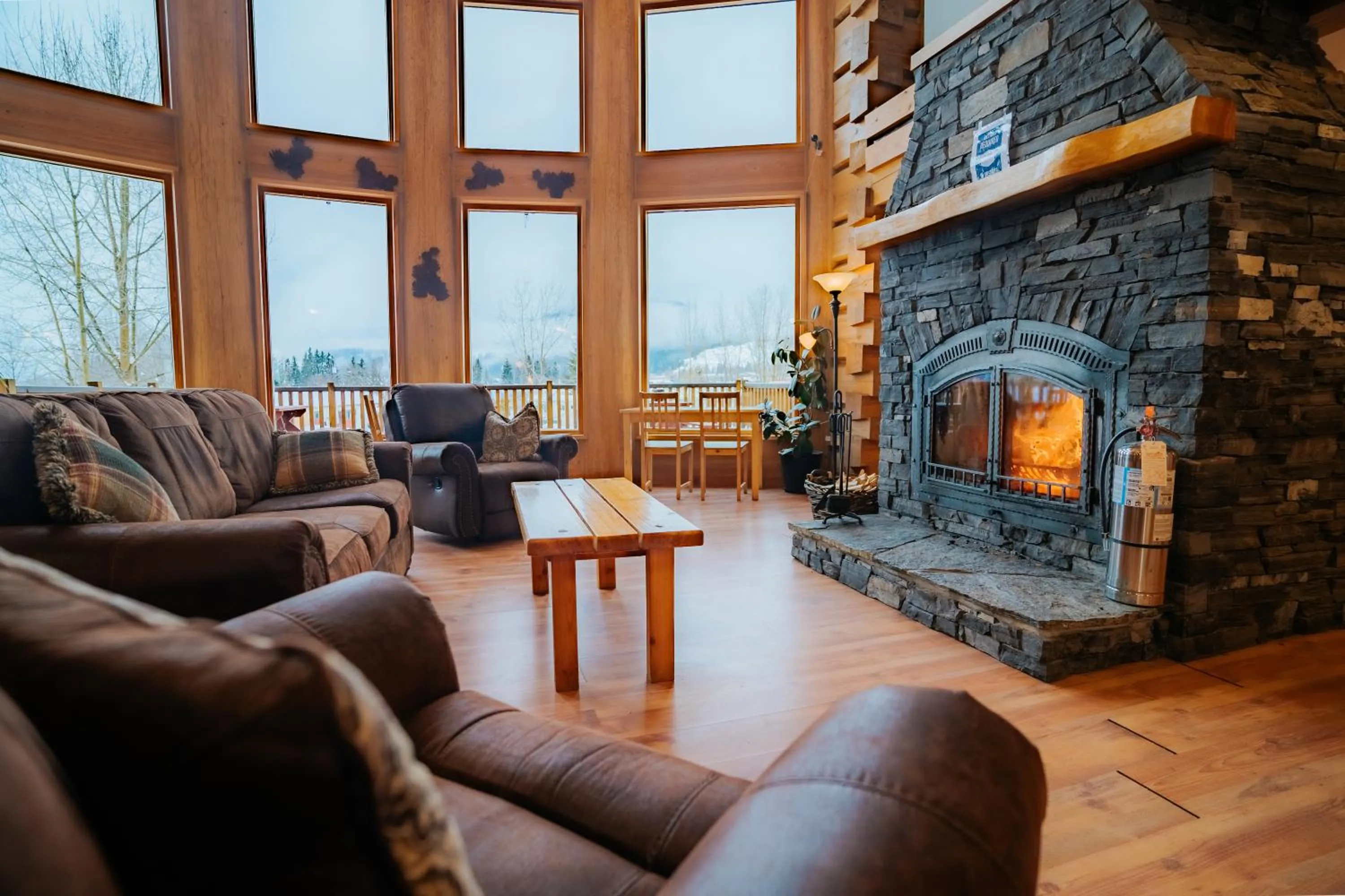 Communal lounge/ TV room in Basecamp Lodge Golden