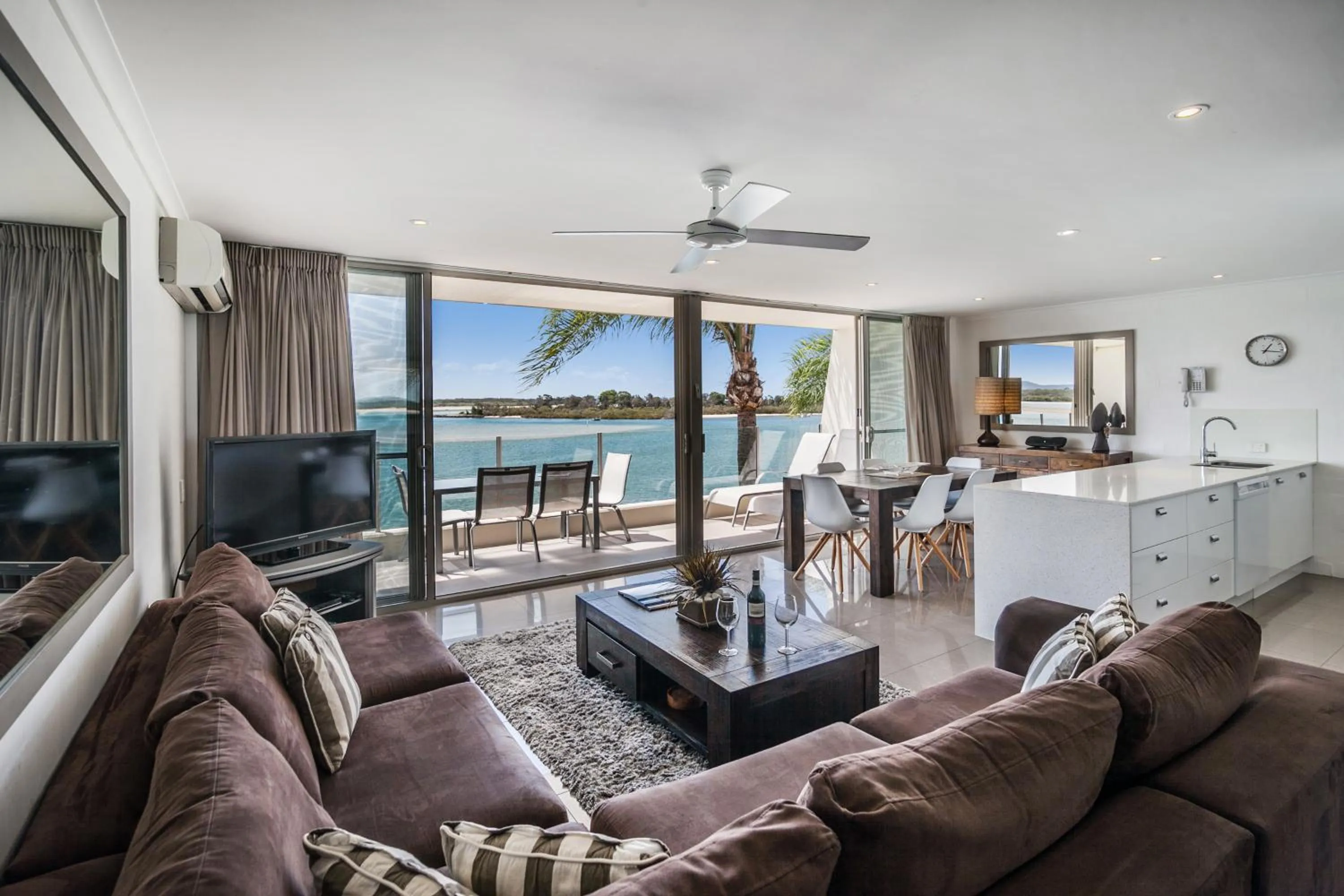 Living room in Noosa Harbour Resort