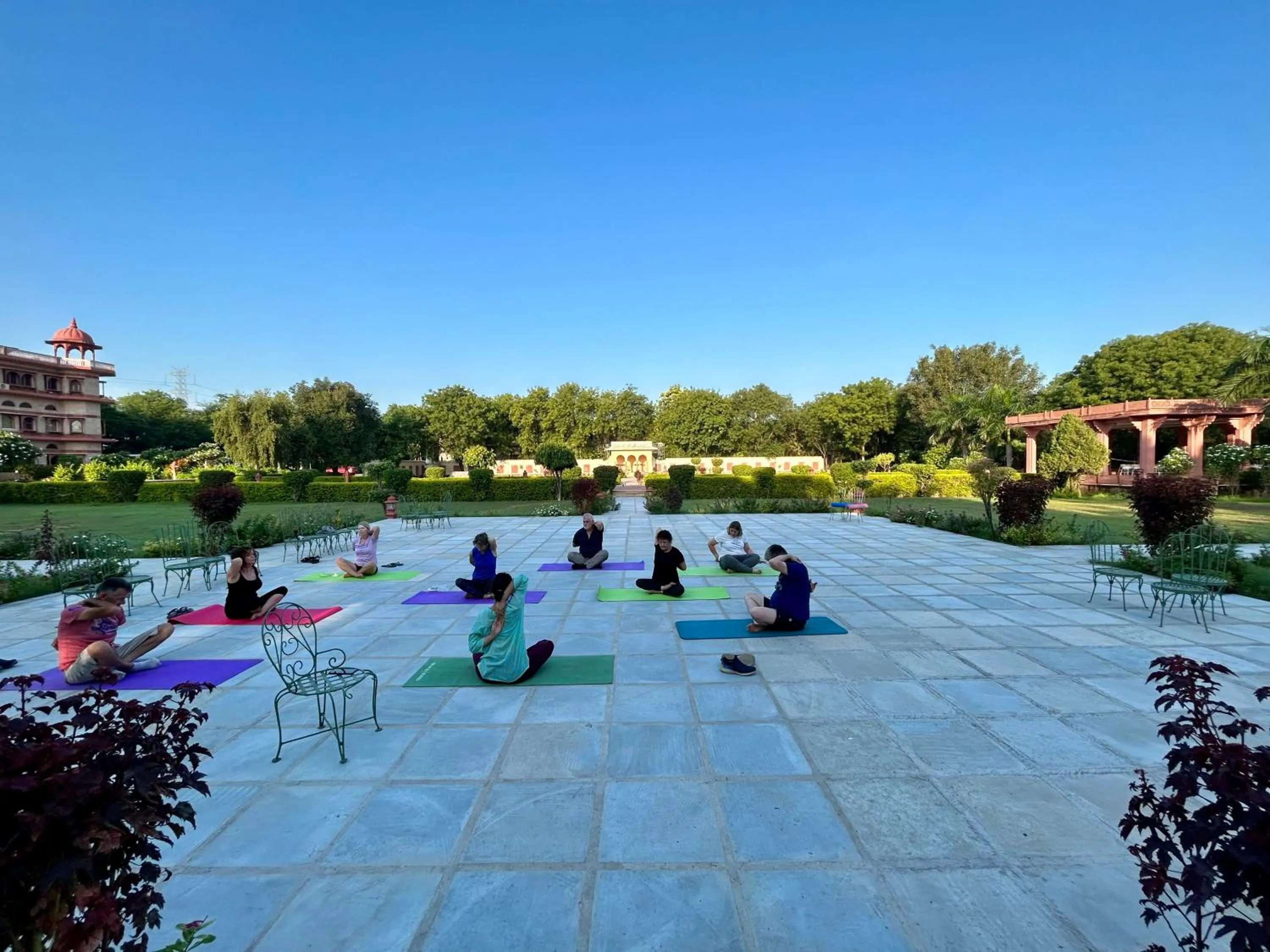 Garden in Umaid Palace - A Lakeside Resort - 25 minutes from Mehandipur Balaji - 20 minutes from Chand Baori Stepwell Abhaneri & 40 minutes from Bhangarh Fort