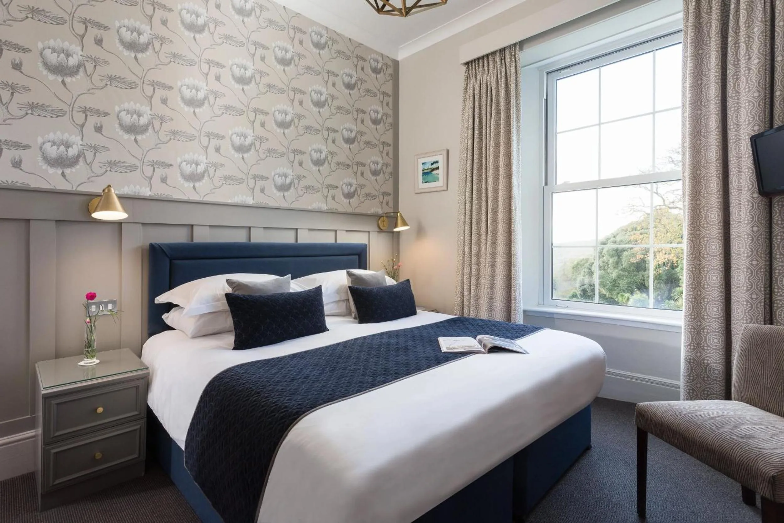 Bedroom, Bed in Budock Vean Hotel and Spa