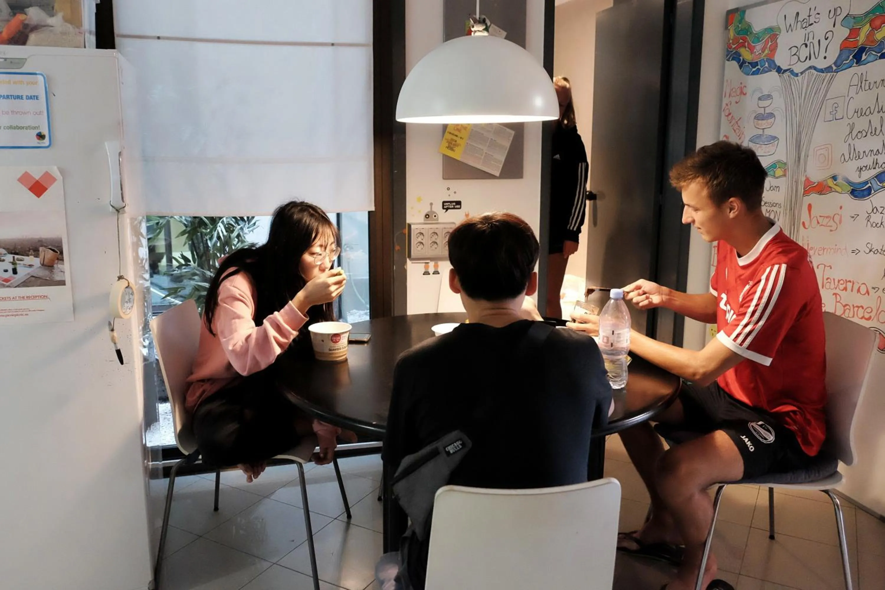 Communal kitchen in Alternative Creative Youth Hostel Barcelona