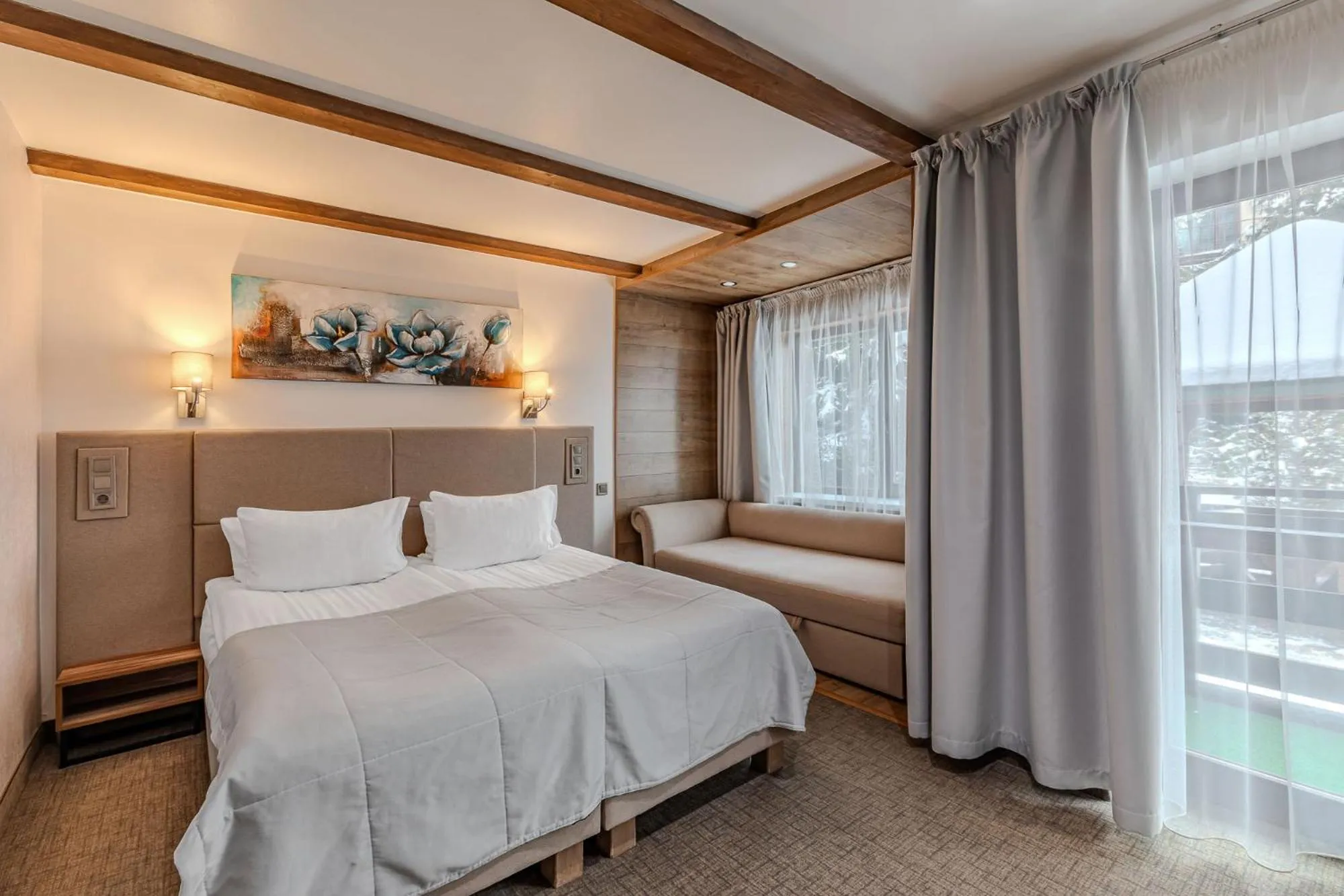 Bed in Bukovel Hotel