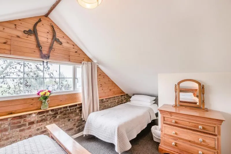 Bedroom, Bed in Hunston Mill Self Catering Dog Stay For Free