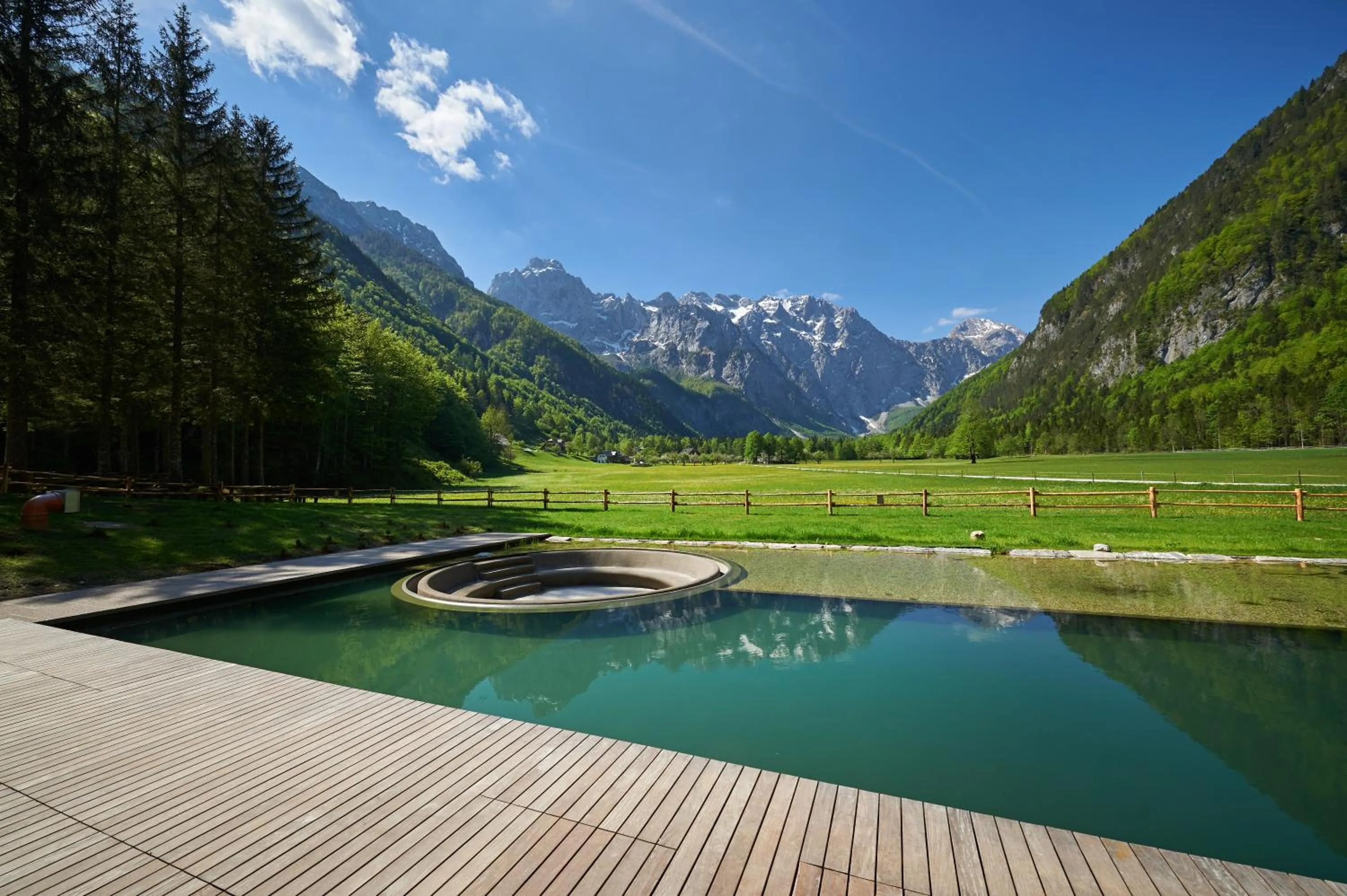 Pool view in Hotel Plesnik Logar Valley