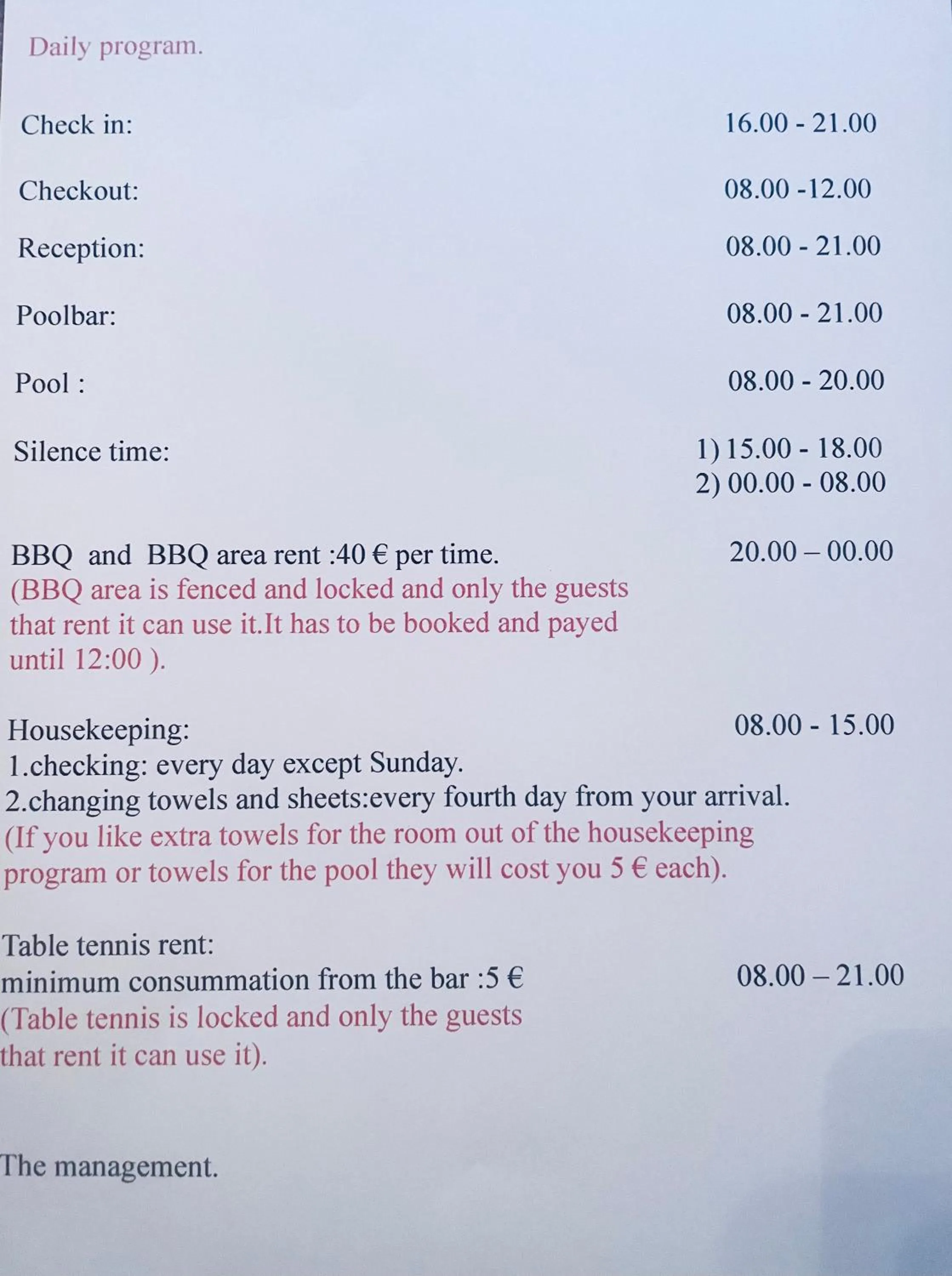 Certificate/Award in Ariadni Hotel Bungalows