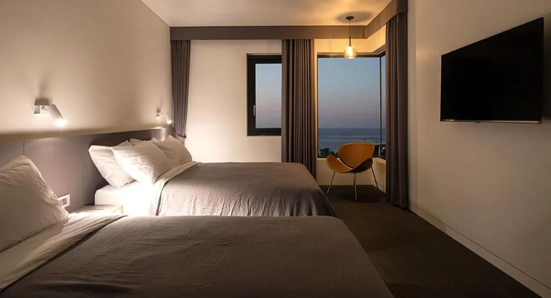 Bedroom in Jeju Bricks Hotel