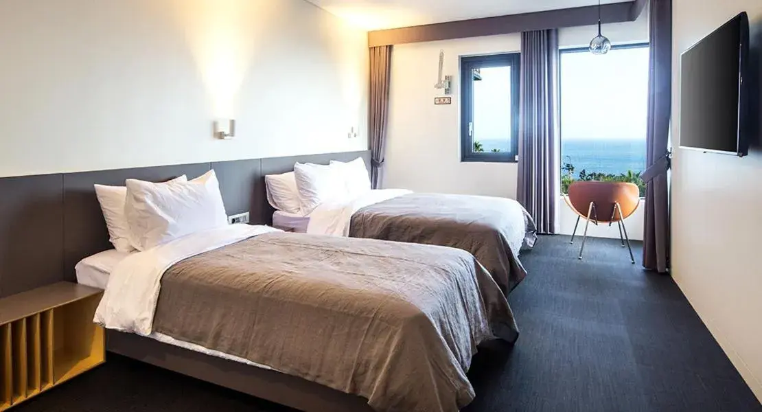 Bed in Jeju Bricks Hotel Bed in Jeju Bricks Hotel