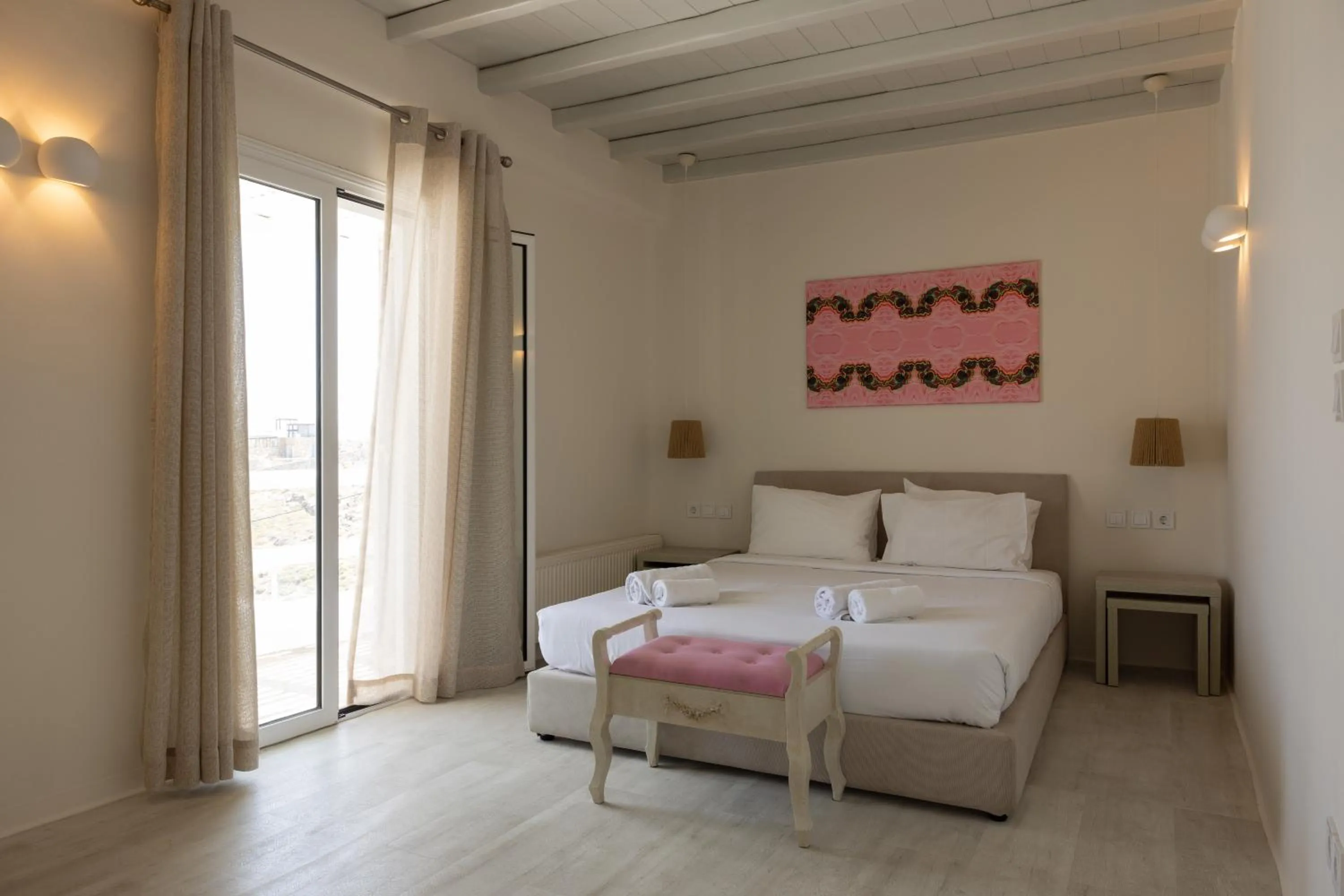 Balcony/Terrace, Bed in Amaris Mykonian Residence