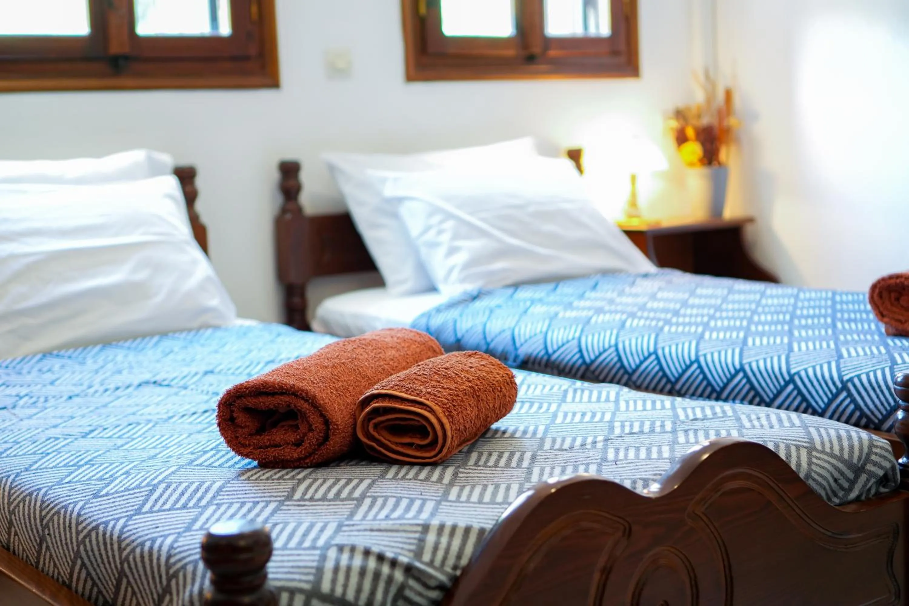 Bed in Hotel Hagiati