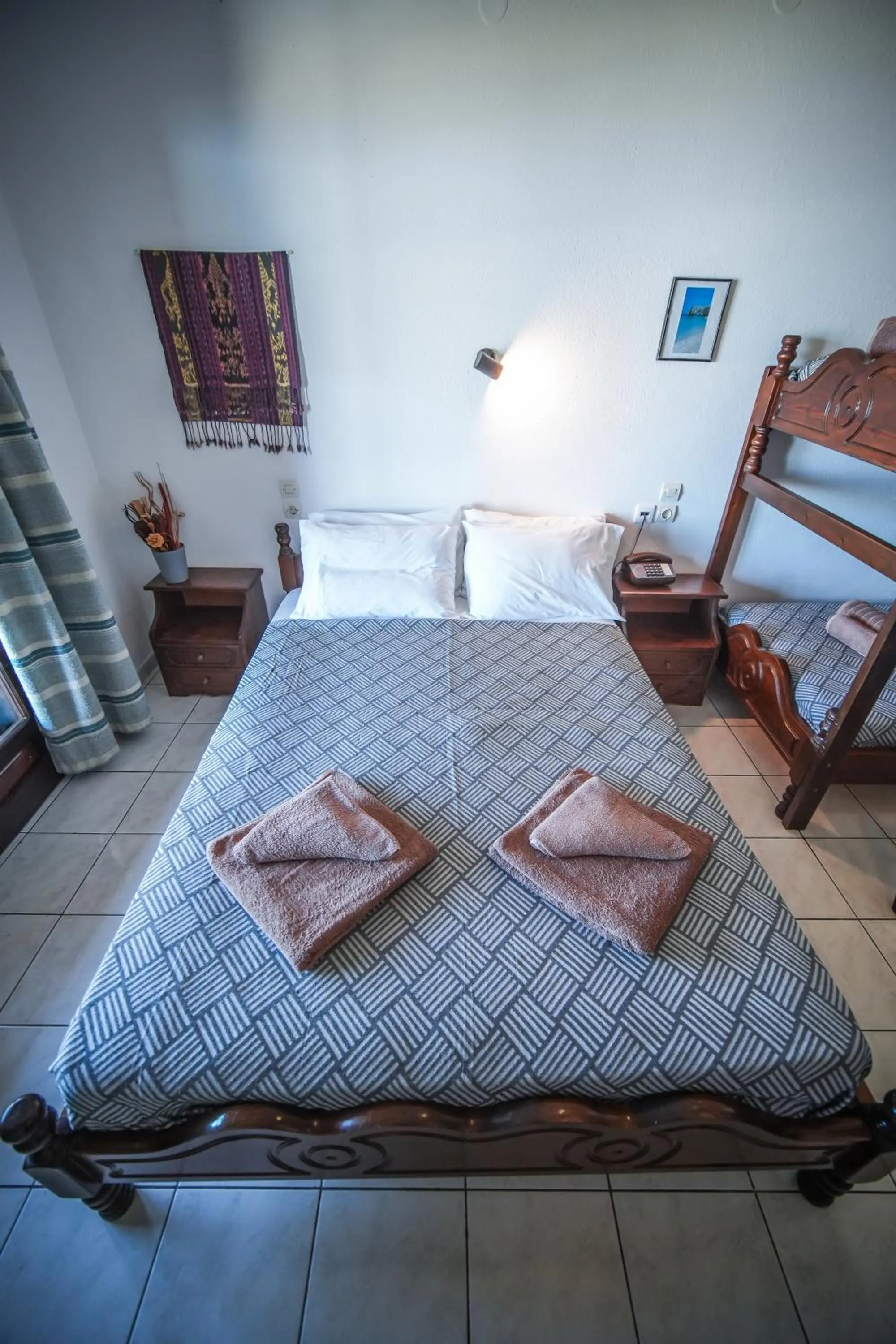 Bed in Hotel Hagiati