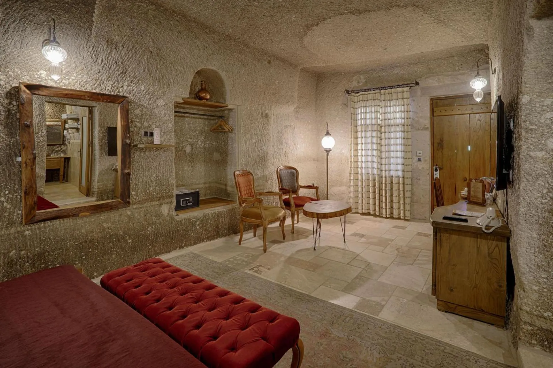 Living room in Hera Cave Suites