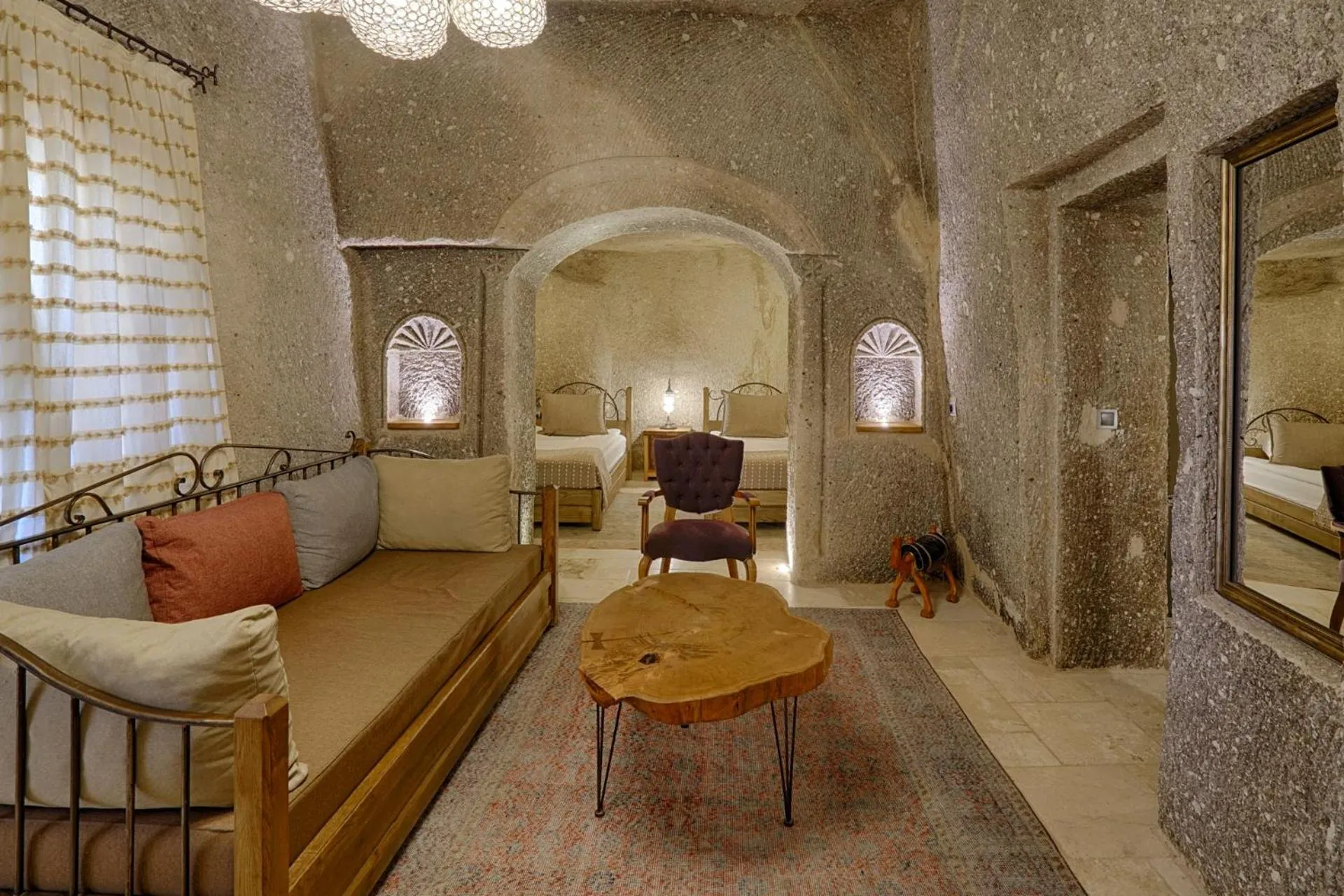 Living room in Hera Cave Suites